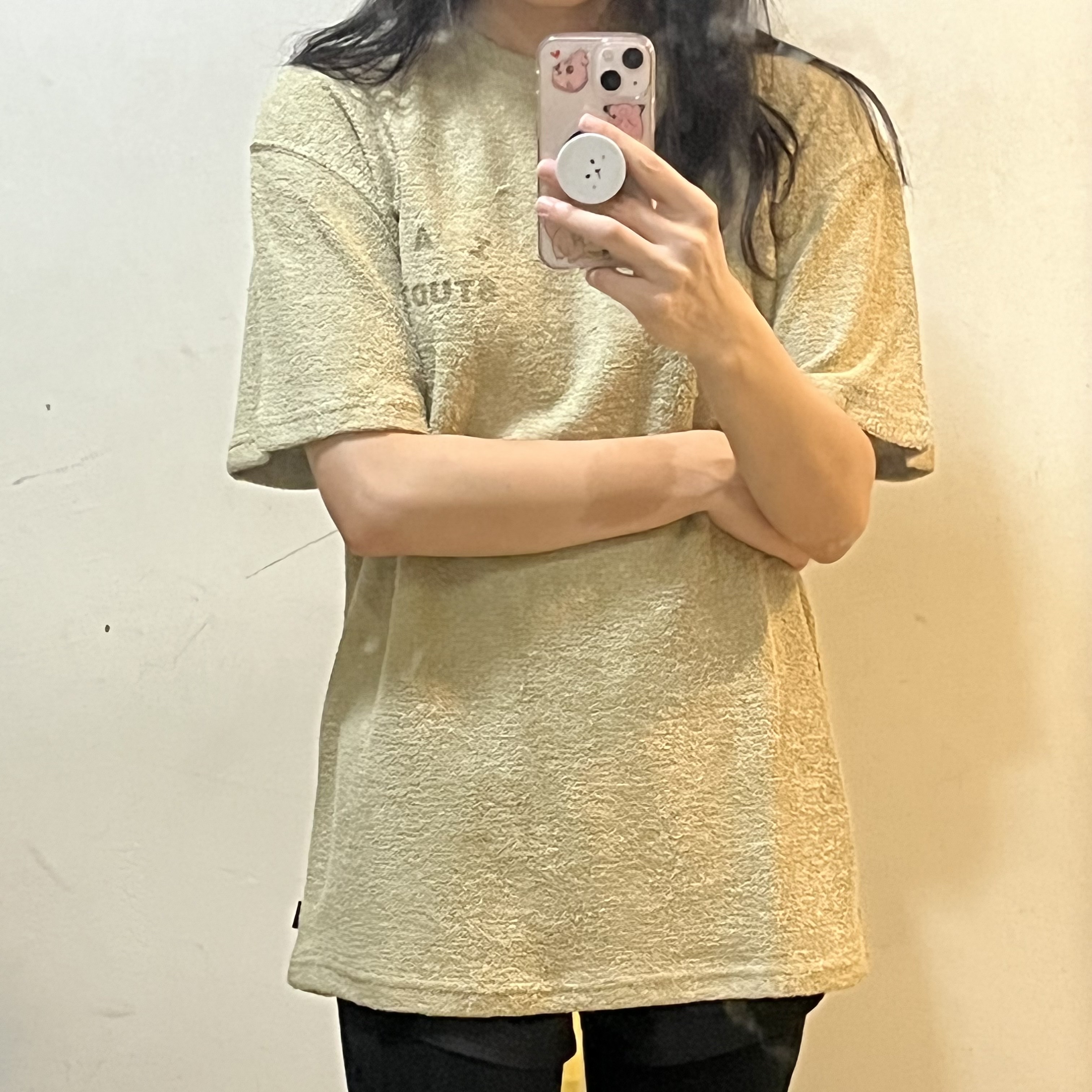 IAB Studio Towel T-Shirt Light Green 착용 스타일 - 1