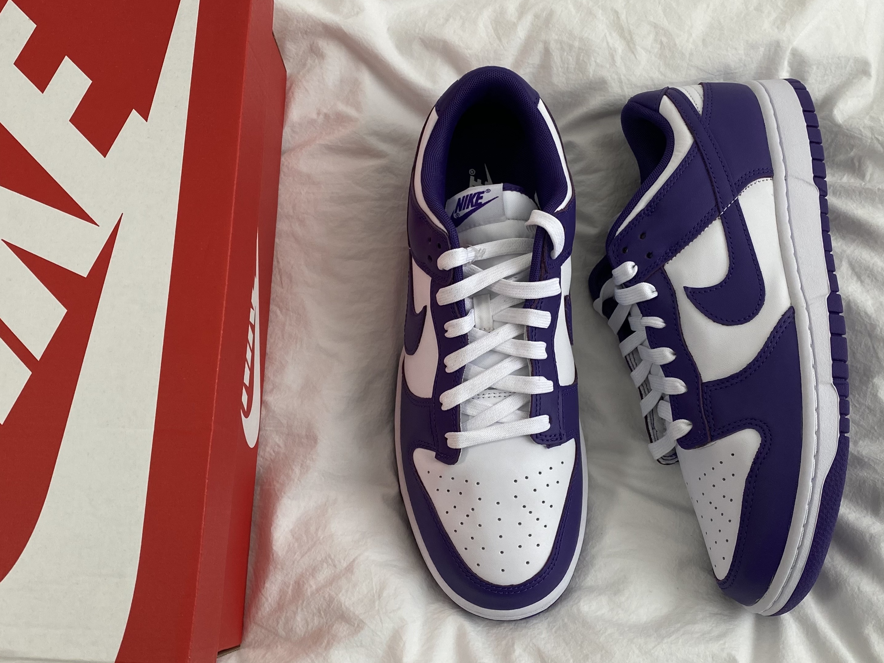 Nike Dunk Low Retro Championship Court Purple 착용 스타일
