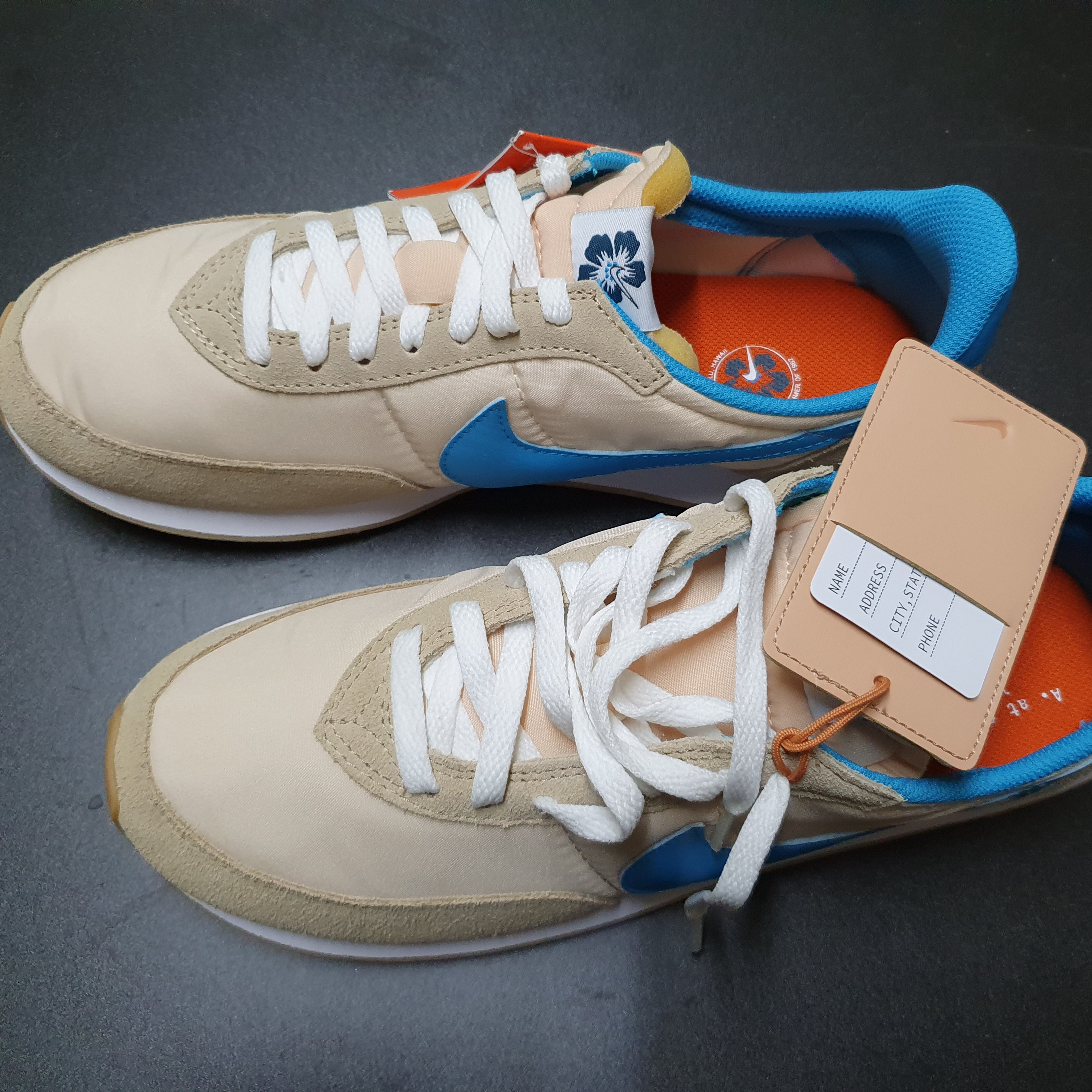 Nike Waffle Trainer 2 Pearl White Laser Blue 착용 스타일 - 5