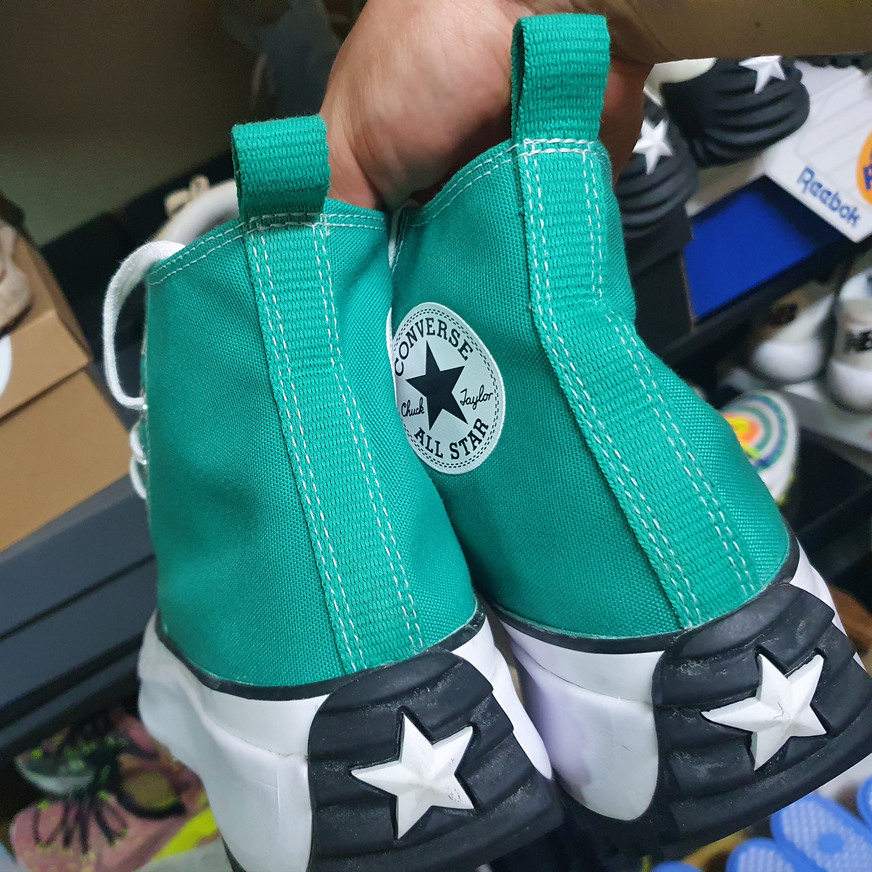 Converse Run Star Hike Hi Court Green 착용 스타일 - 3