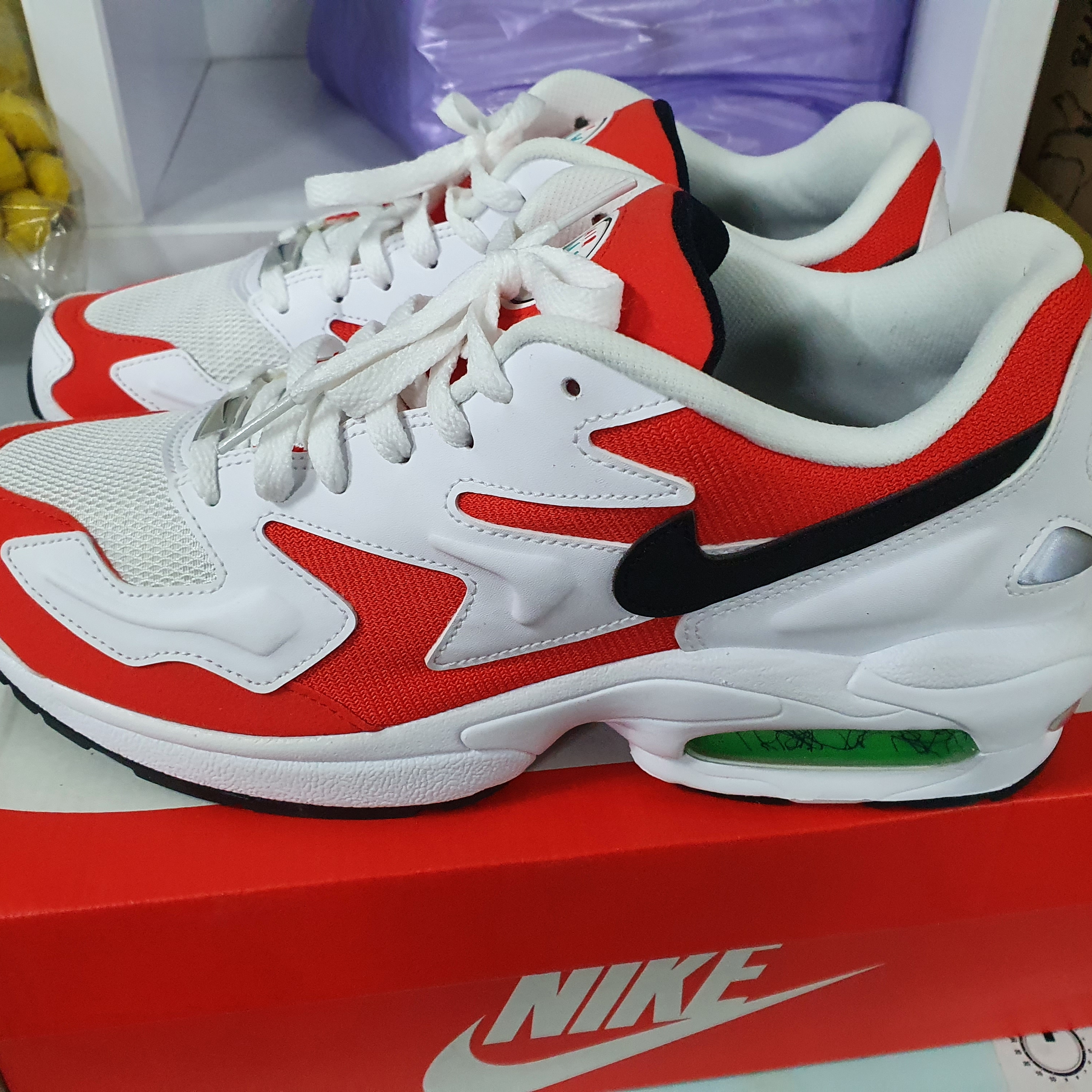 Nike Air Max 2 Light Habanero Red 착용 스타일 - 1