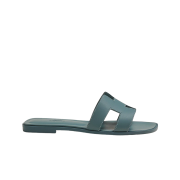 (W) Hermes Oran Sandal Calfskin & Bleu Pinede