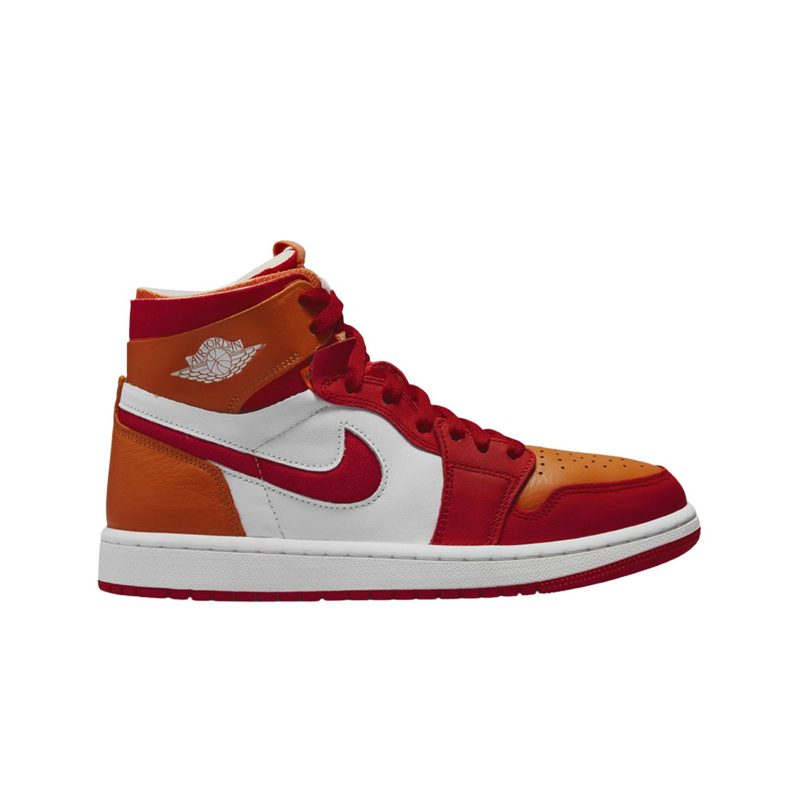 (W) 조던 1 줌 에어 컴포트 파이어 레드 앤 핫 커리((W) Jordan 1 Zoom Air CMFT Fire Red and Hot Curry)