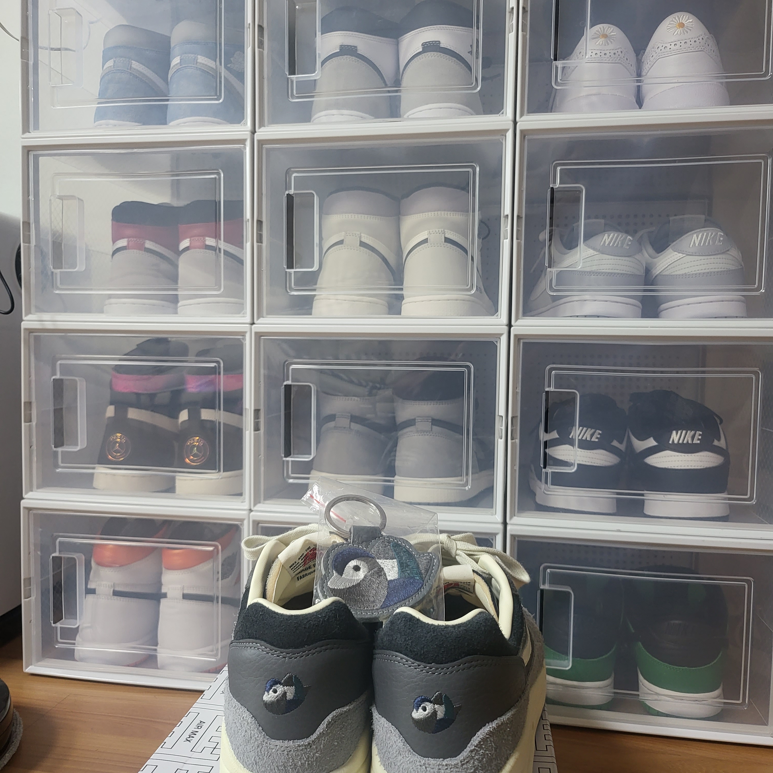 Nike x Kasina Air Max 1 SP Won-Ang Particle Grey, Nike x Peaceminusone Kwondo1 White 착용 스타일 - 4