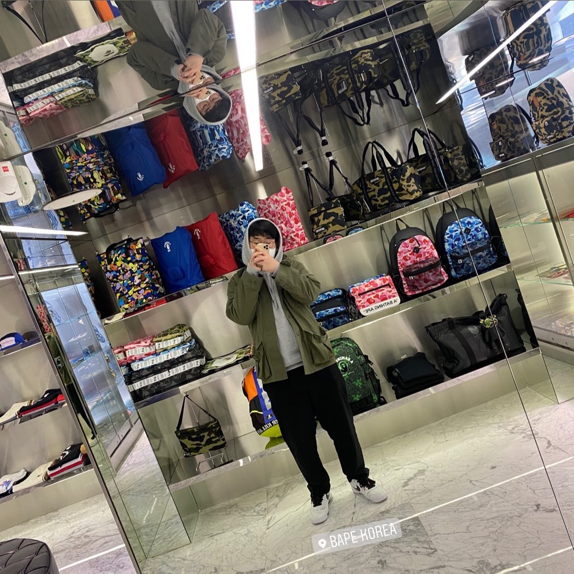 Stussy Overdyed Hoodie Grey Heather 2021, Nike x Peaceminusone Air Force 1 Low Para-Noise 2.0 착용 스타일