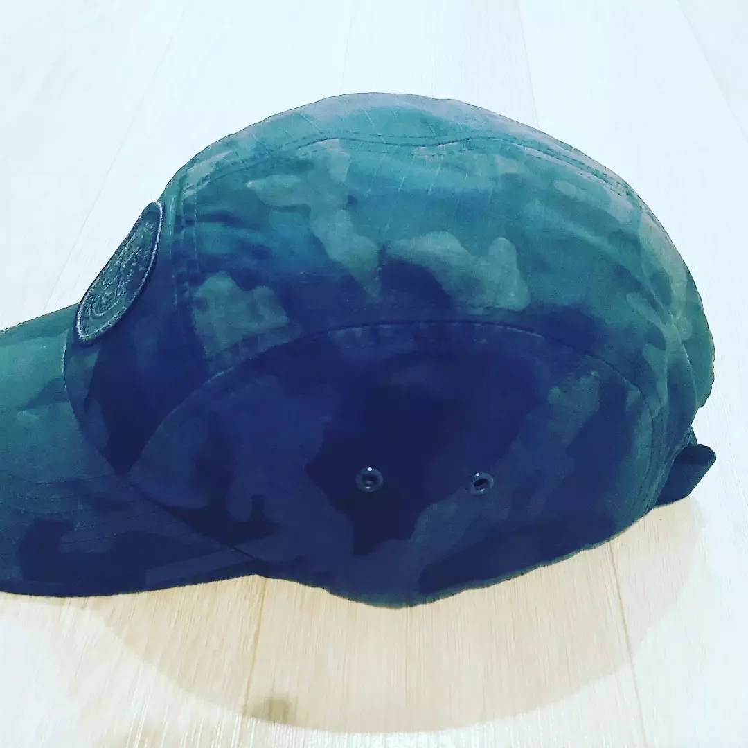 Supreme x Stone Island Reactive Ice Camo Ripstop Camp Cap Black - 22SS 착용 스타일 - 2