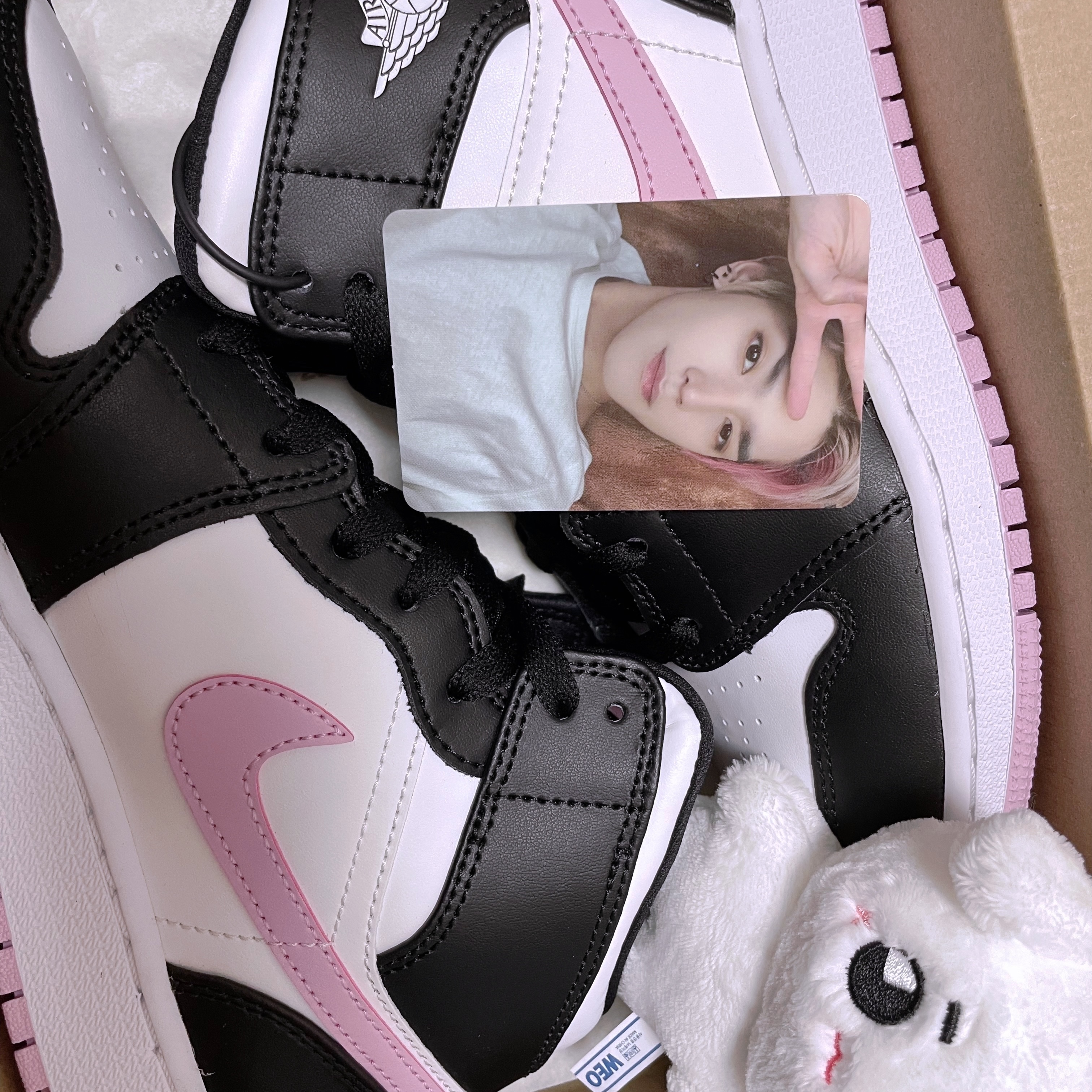 (GS) Jordan 1 Mid Light Arctic Pink 착용 스타일