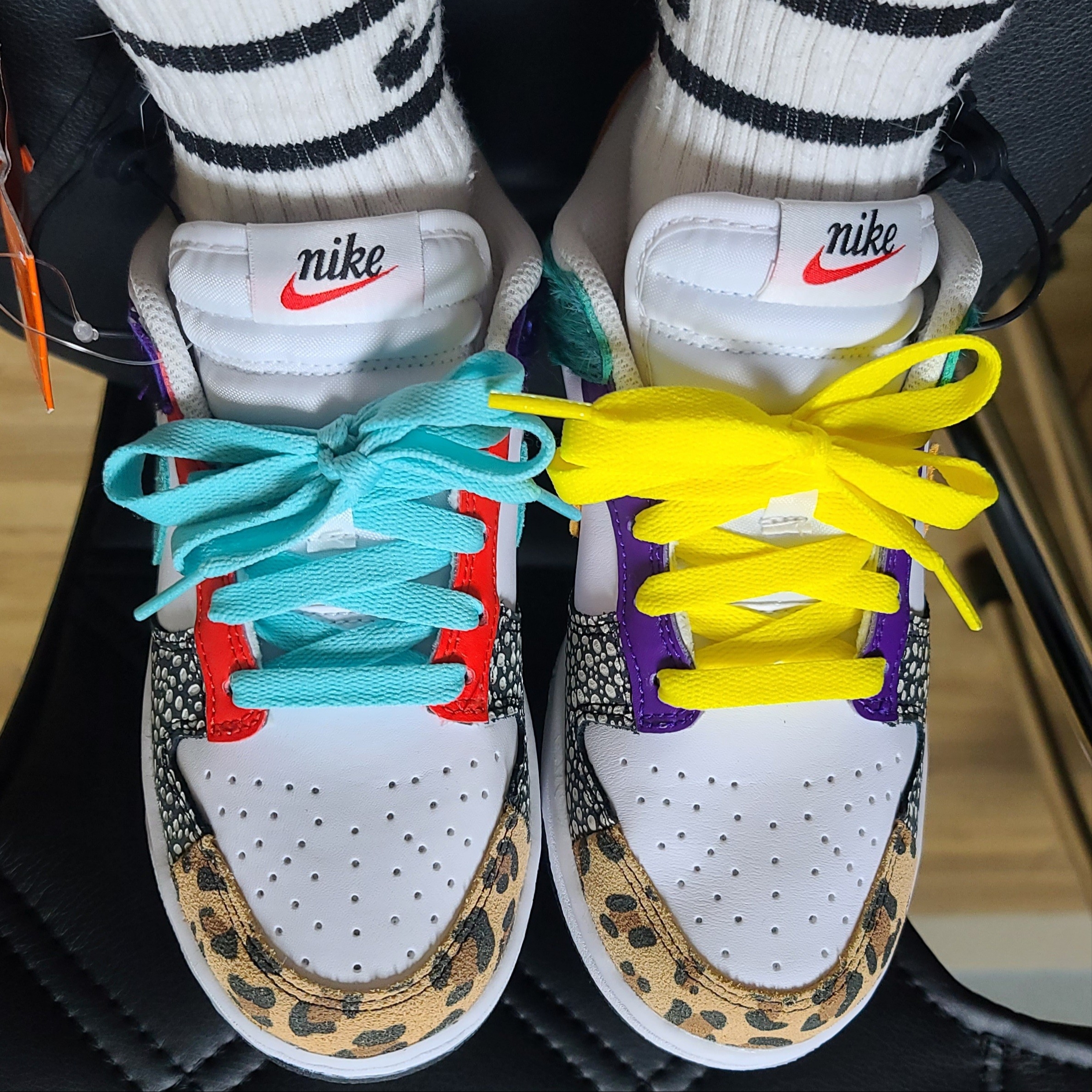 (W) Nike Dunk Low SE Patchwork 착용 스타일 - 5