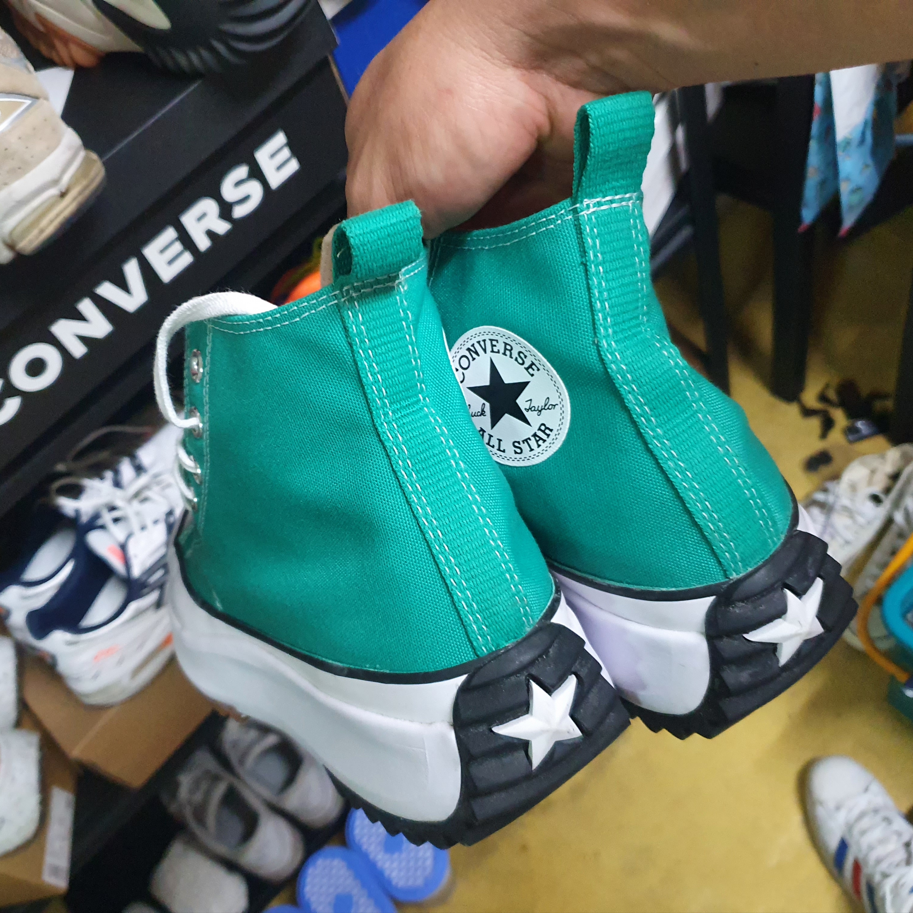 Converse Run Star Hike Hi Court Green 착용 스타일 - 5