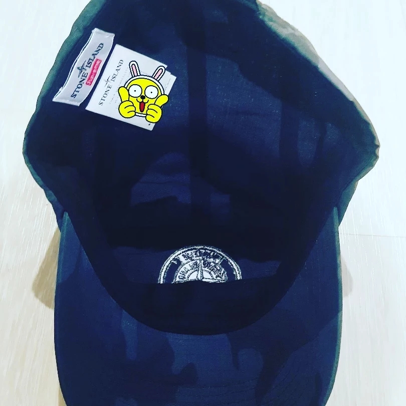 Supreme x Stone Island Reactive Ice Camo Ripstop Camp Cap Black - 22SS 착용 스타일 - 3
