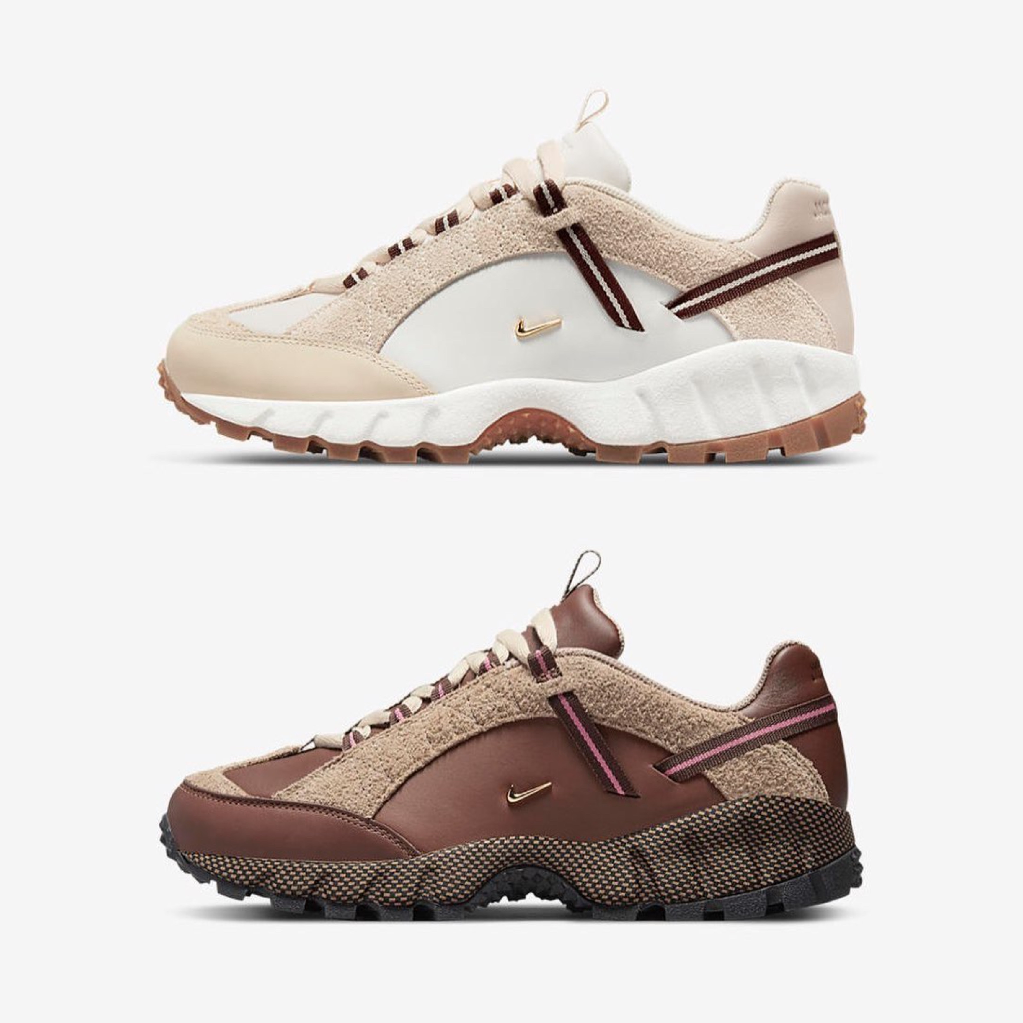 Nike x Jacquemus Air Humara LX Light Bone and Gold, Nike x Jacquemus Air Humara LX Ale Brown and Gold 착용 스타일 - 2