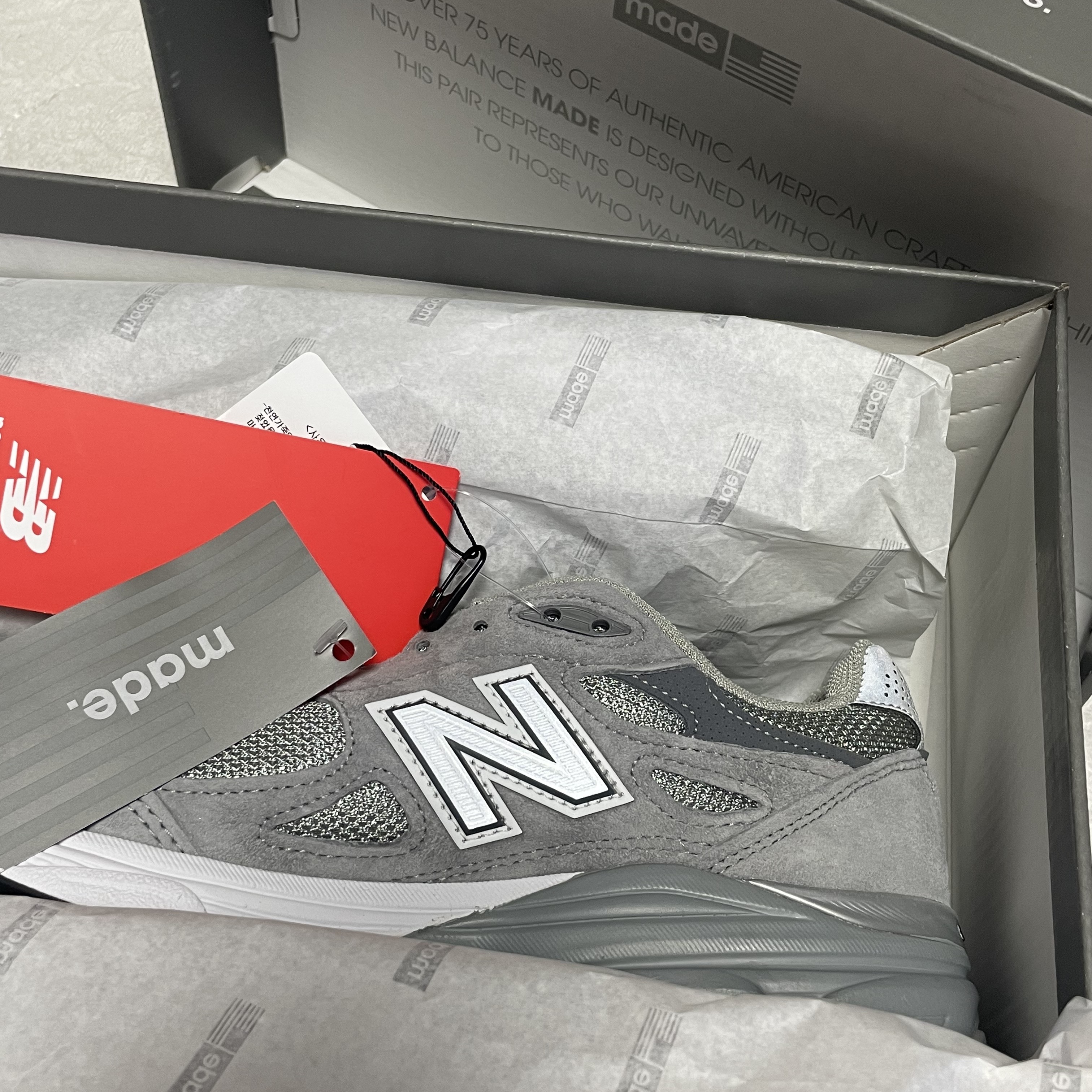 New Balance 990v3 Made in USA Grey - D Standard 착용 스타일 - 1