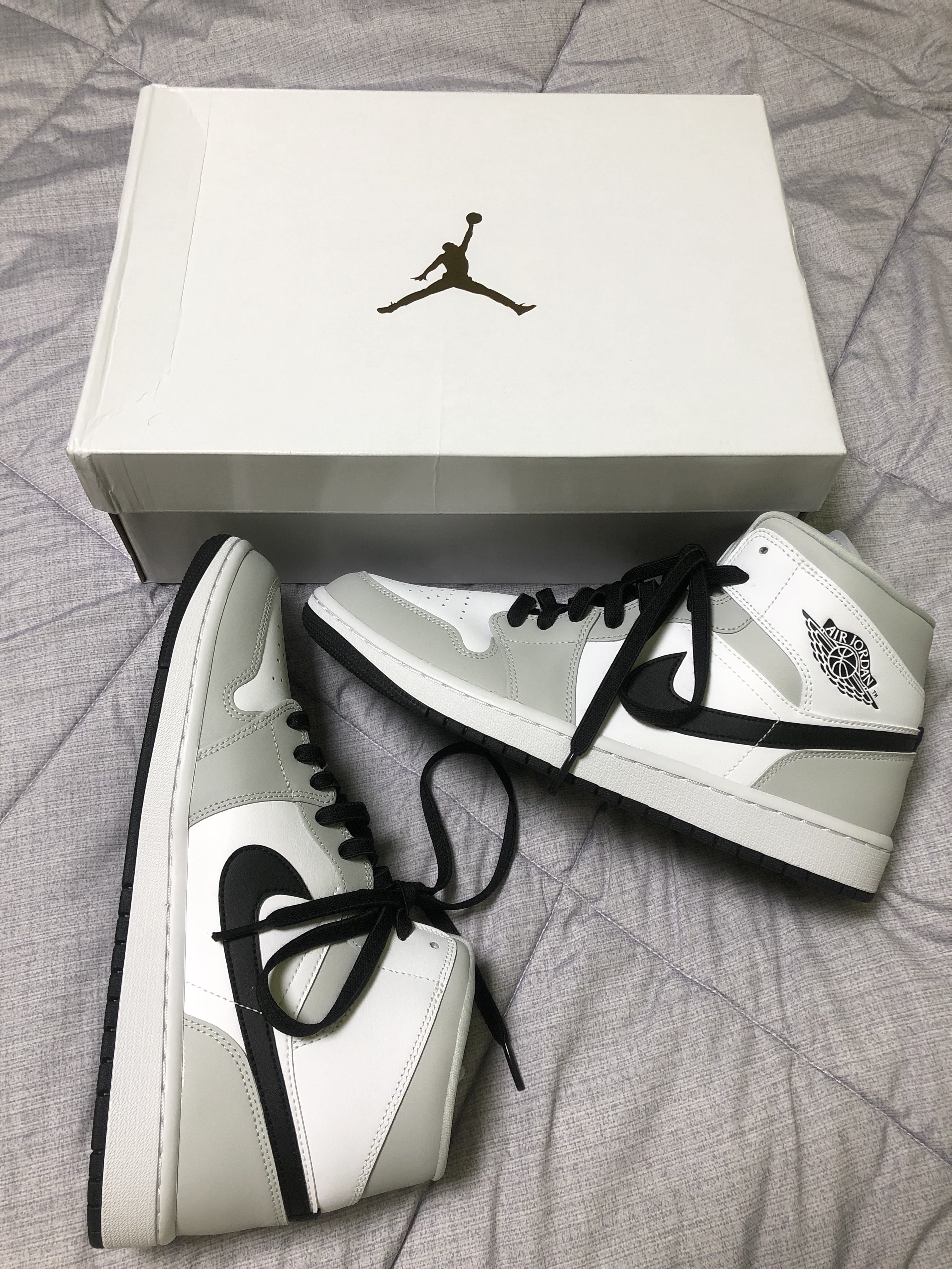 (W) Jordan 1 Mid Grey Fog 착용 스타일