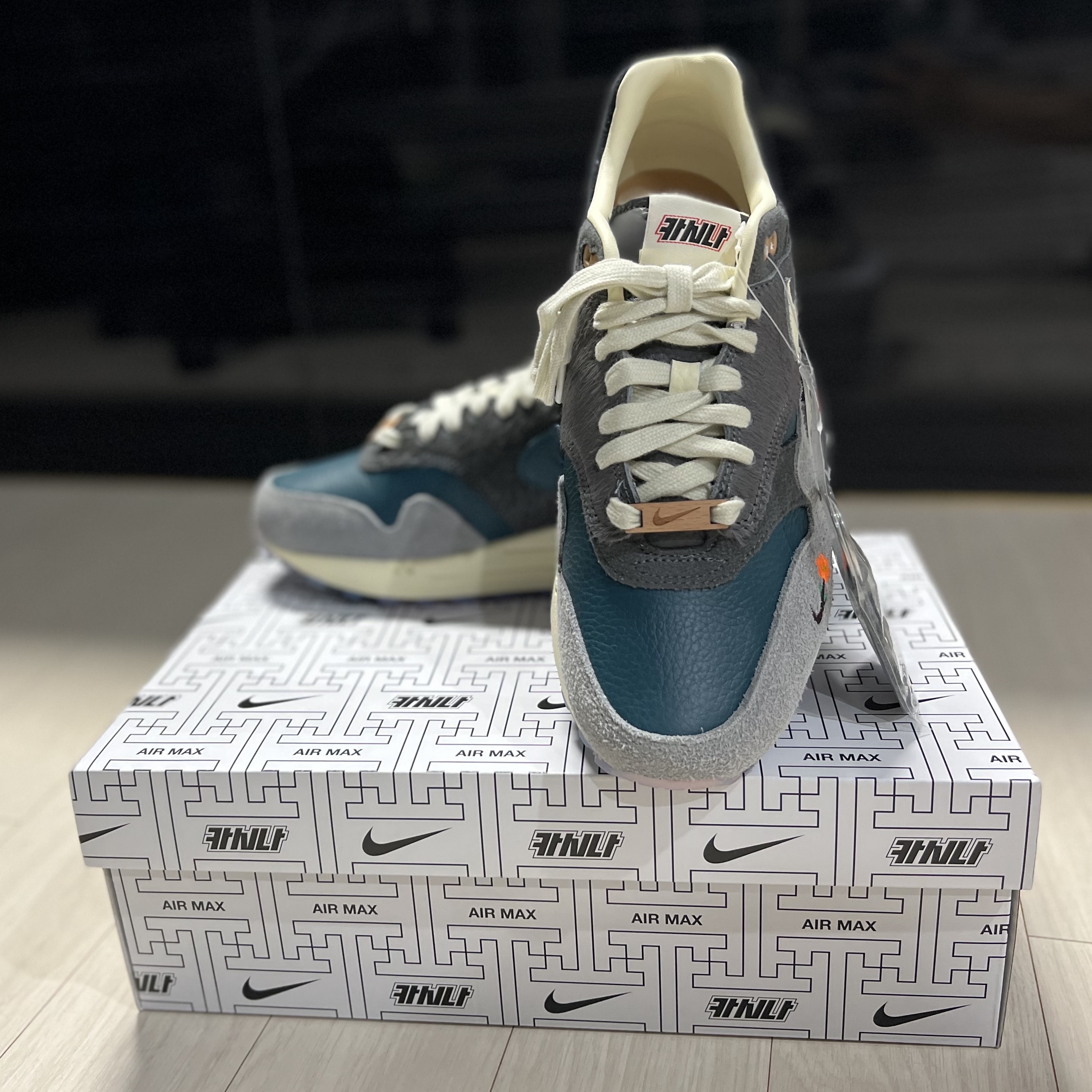 Nike x Kasina Air Max 1 SP Won-Ang Particle Grey 착용 스타일 - 1