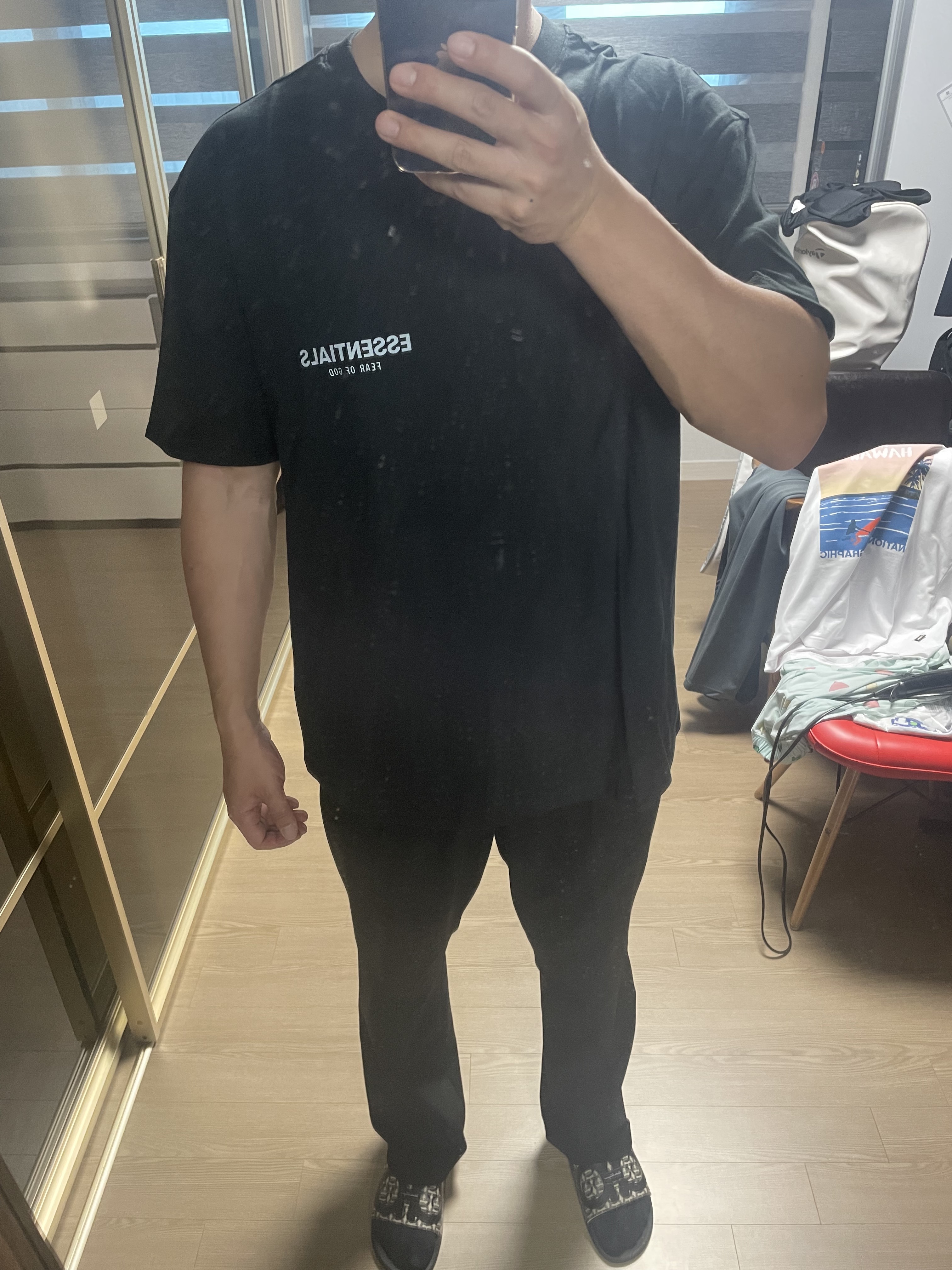 Essentials The Core Collection T-Shirt Black 착용 스타일