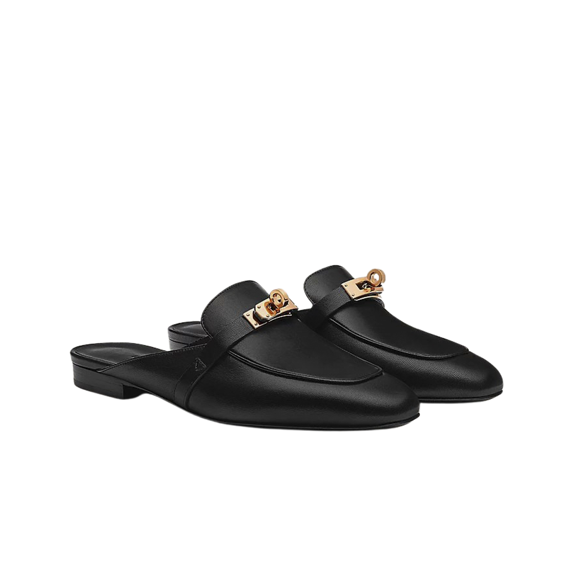 (W) 에르메스 오즈 뮬 고트스킨 & 로즈 골드 하드웨어 누아((W) Hermes Oz Mule Goatskin & Rose Gold Noir) - 2