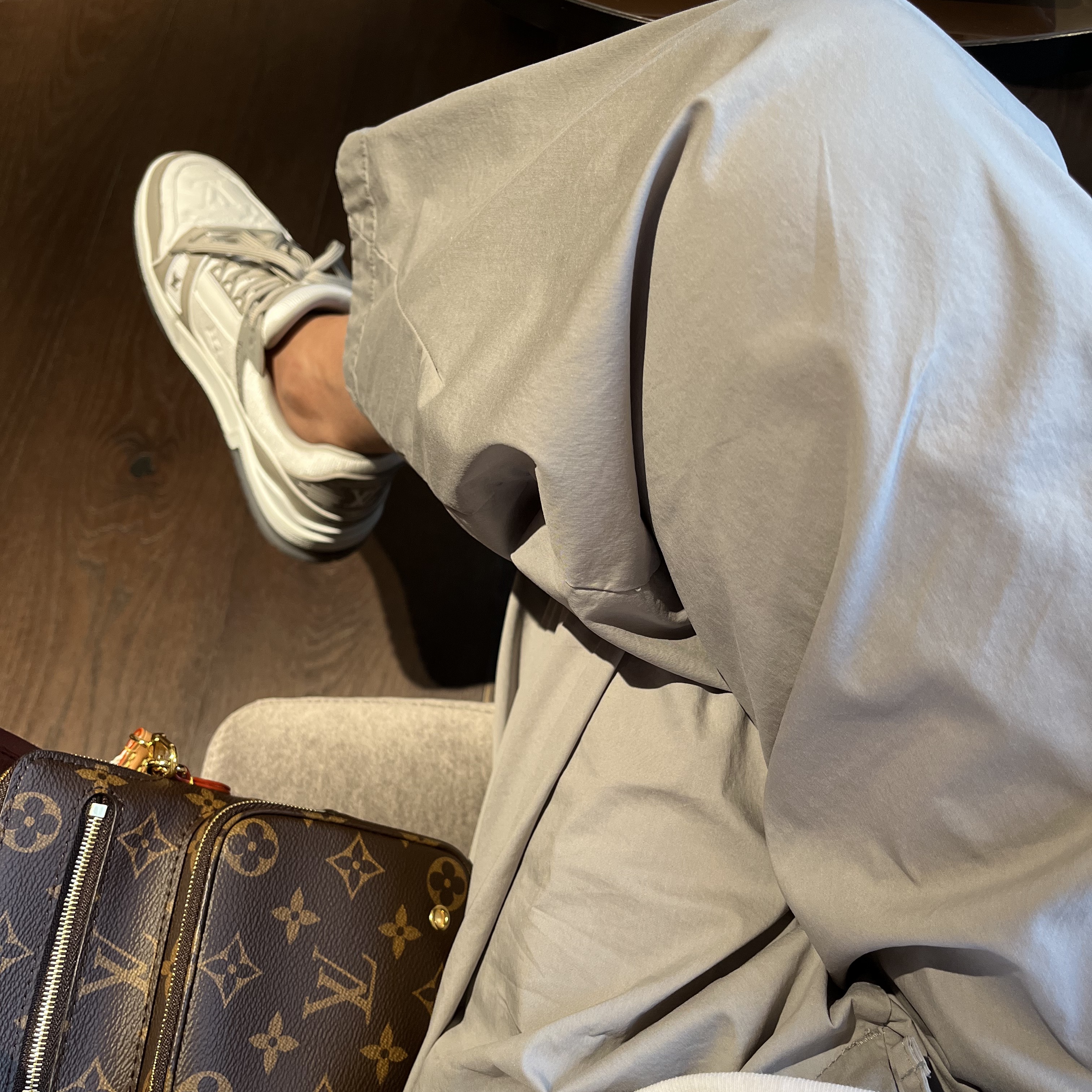 Louis Vuitton LV Trainer Sneakers Gray 착용 스타일 - 1