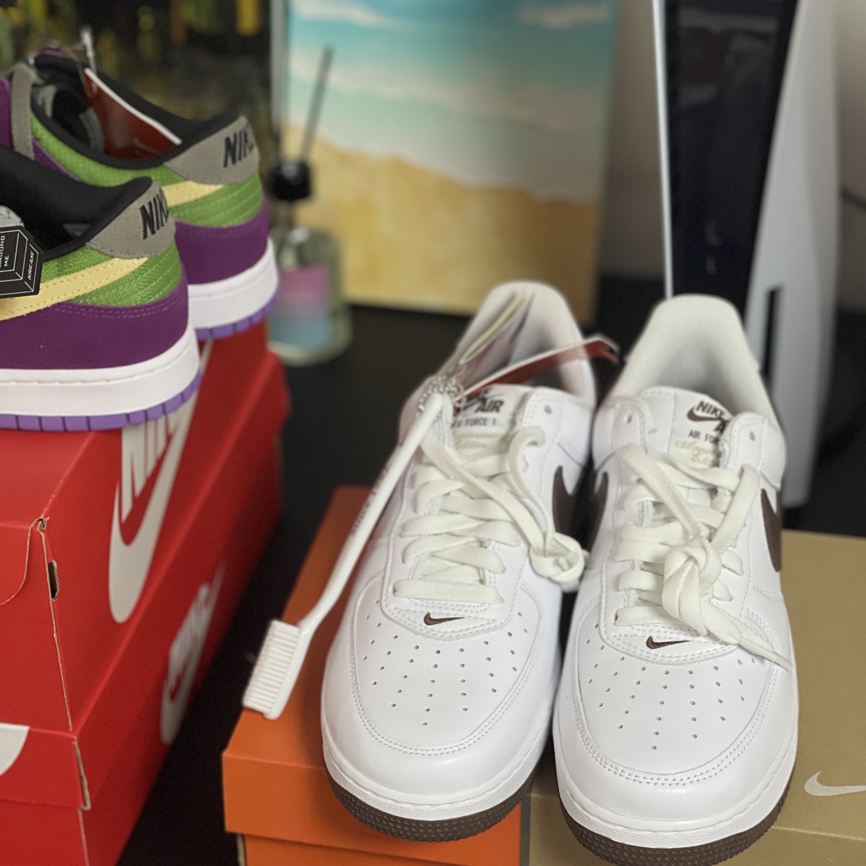 Nike Air Force 1 Low Retro Color of the Month Chocolate, Nike Dunk Low SP Retro Viotech 2019 착용 스타일 - 3