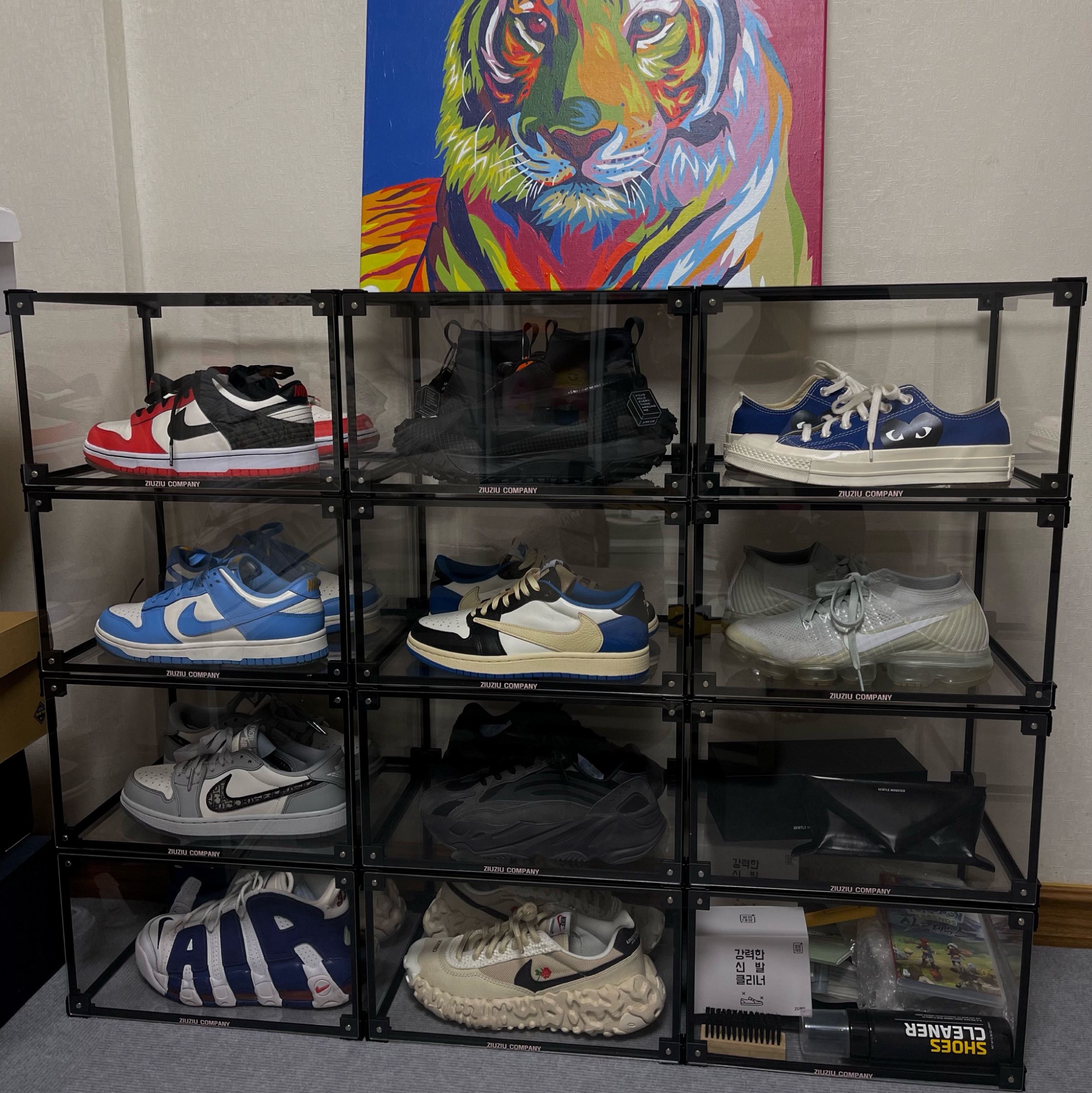Jordan 1 x Travis Scott x Fragment Retro Low OG SP Military Blue, Nike x Undercover Overbreak SP Overcast 착용 스타일