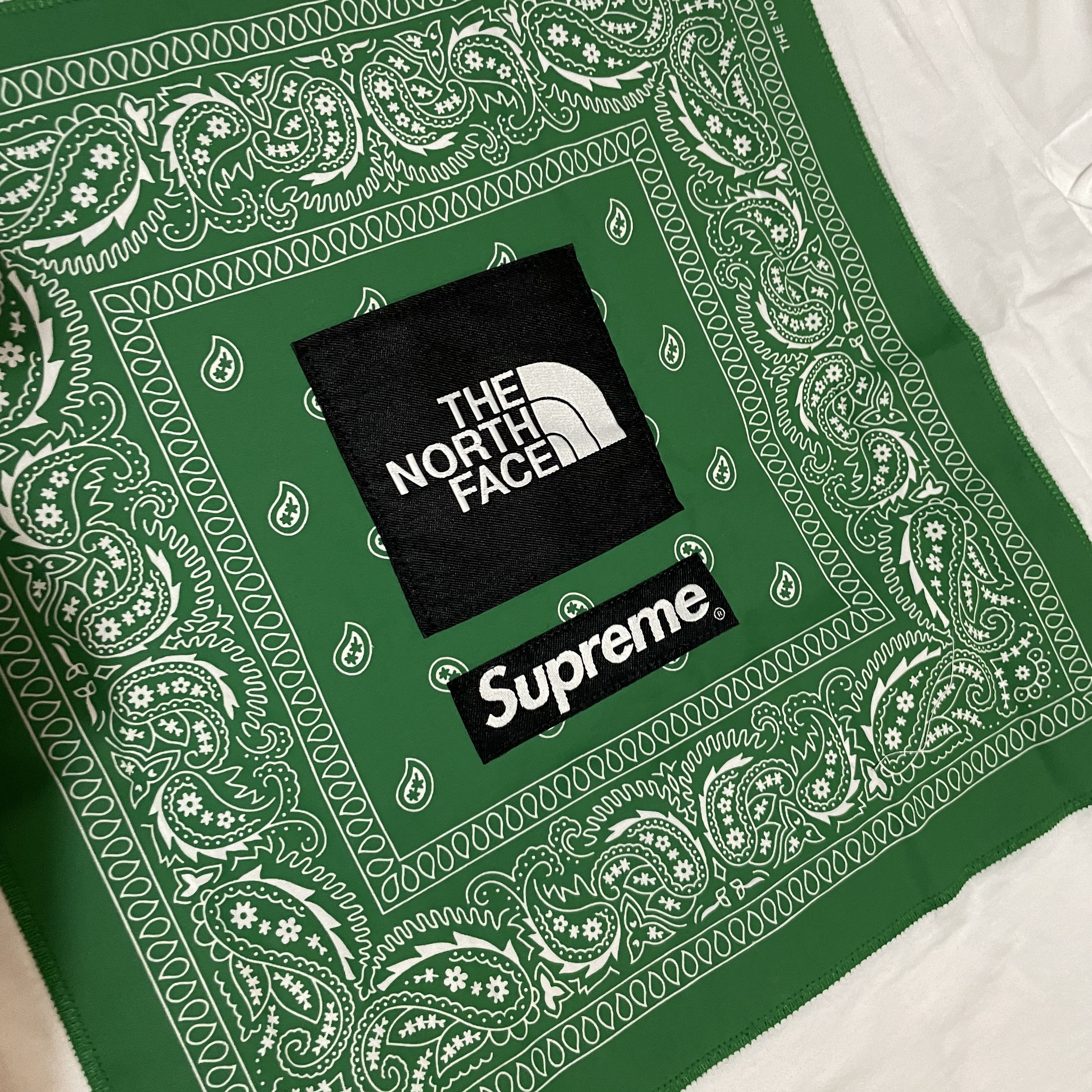 Supreme x The North Face Bandana T-Shirt White - 22SS 착용 스타일