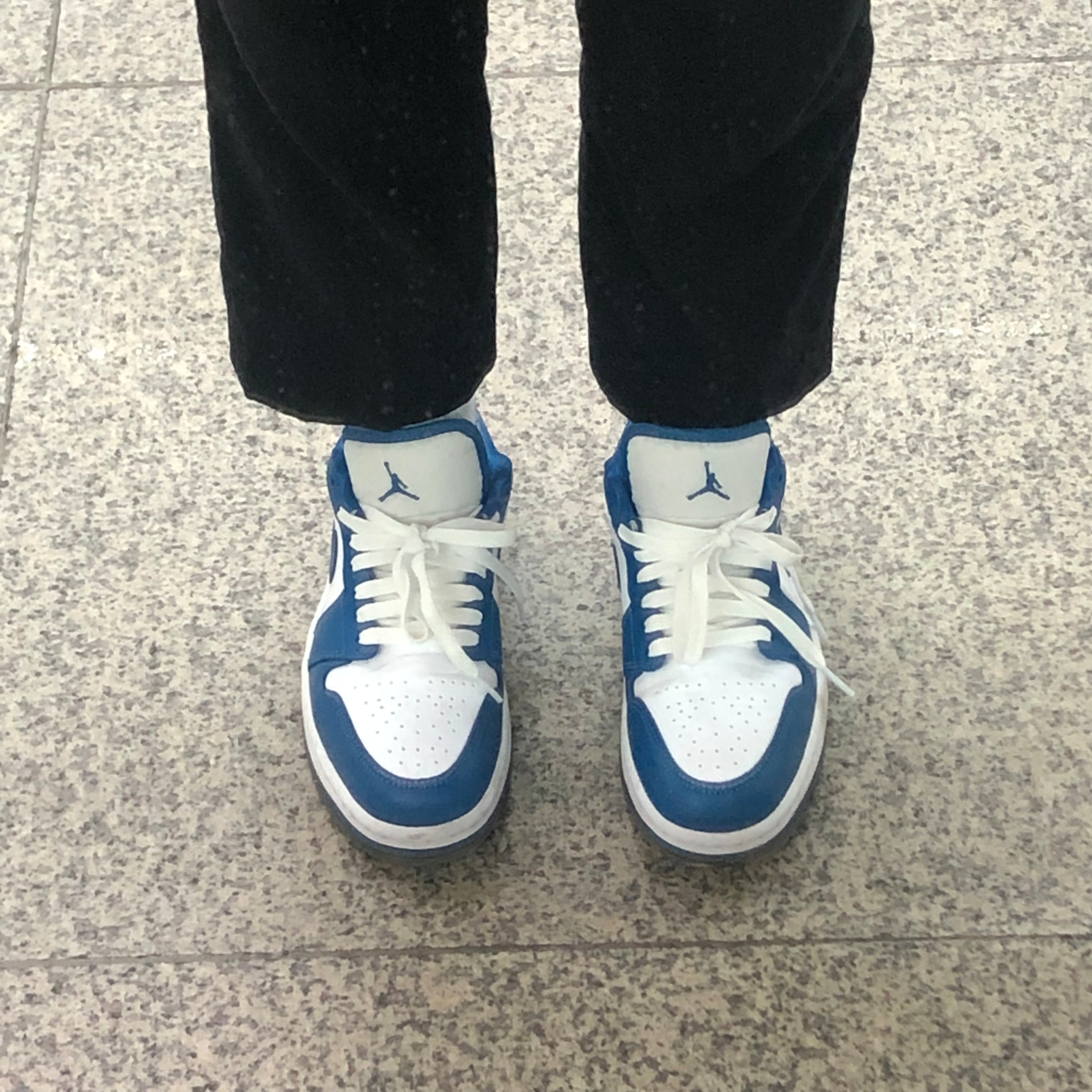 (W) Jordan 1 Low White Dark Marina Blue 착용 스타일