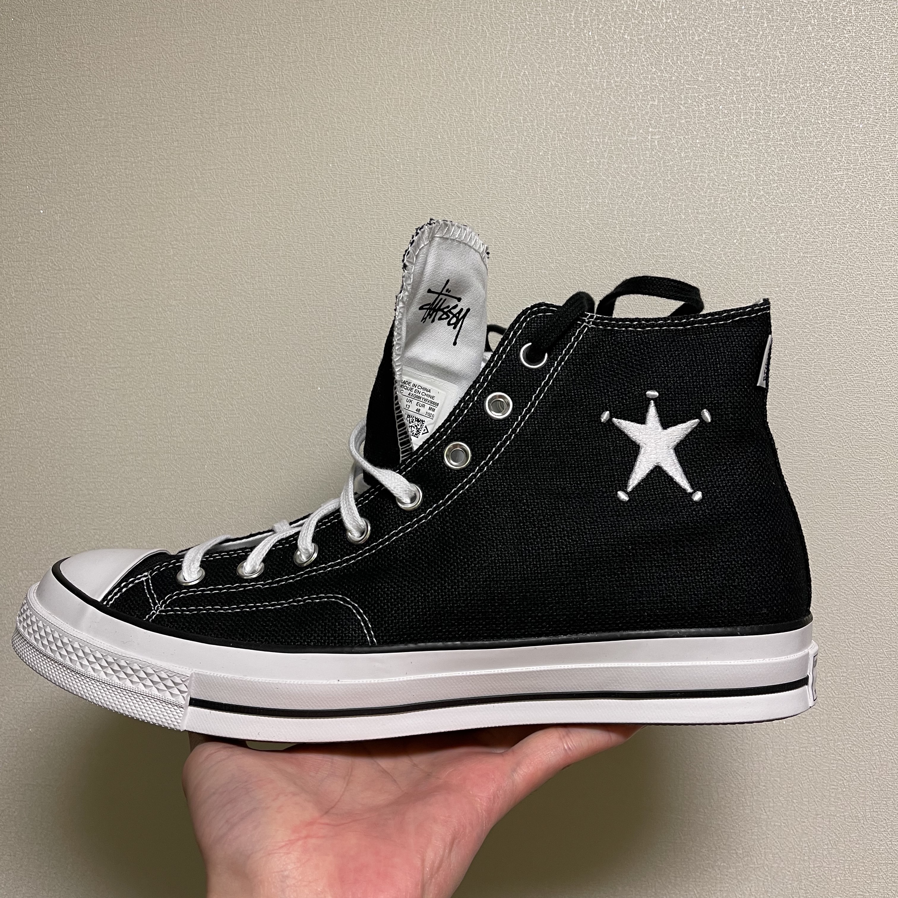 Converse x Stussy Chuck 70 High Black 착용 스타일