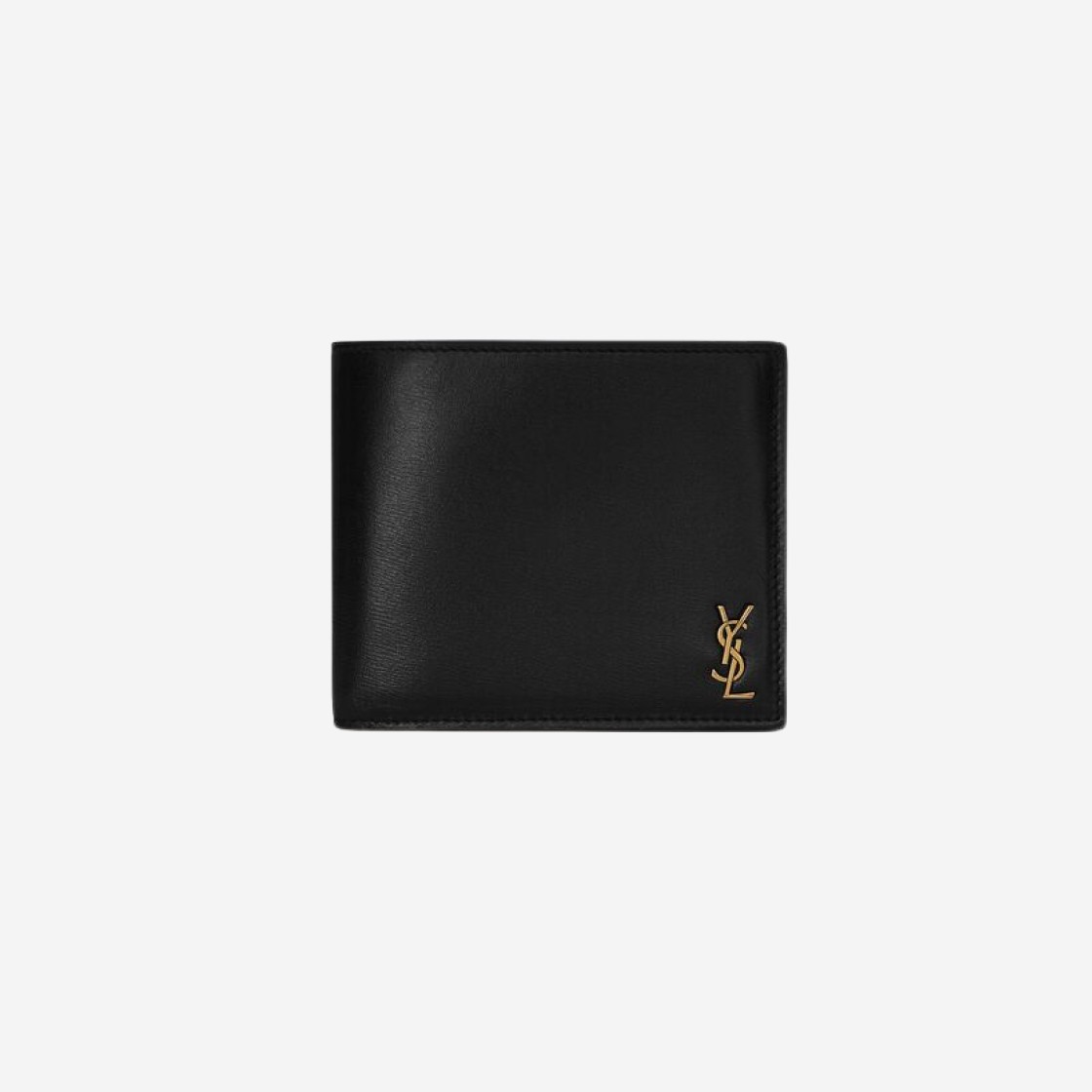 Saint Laurent Tiny Cassandre East/West Wallet with Coin Purse in Shiny Leather Black 상세 이미지 1