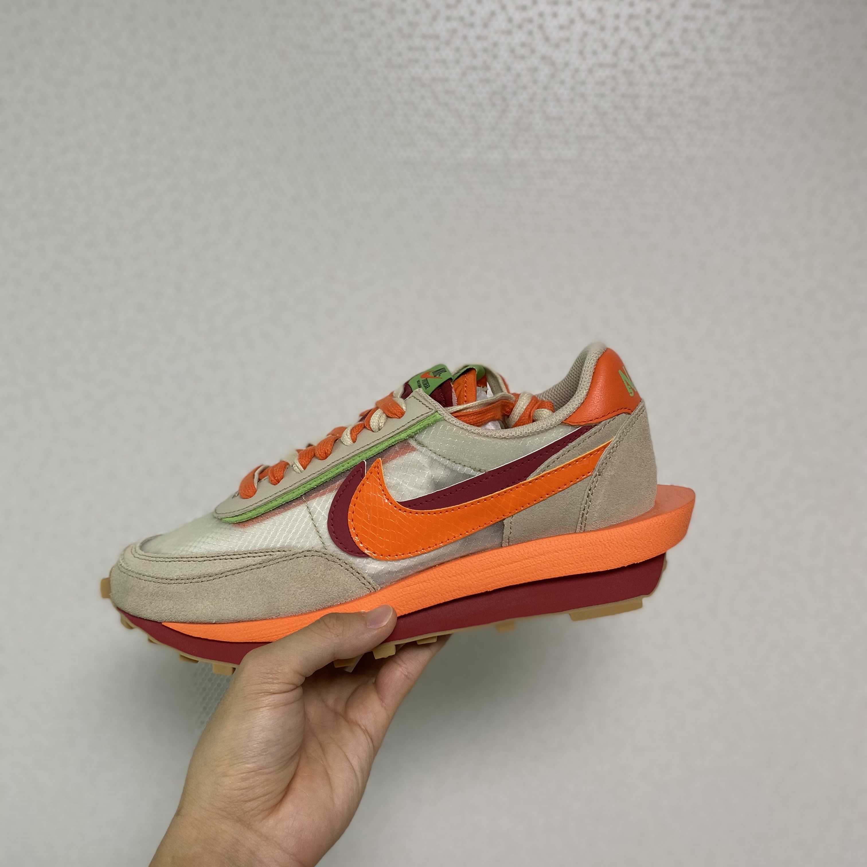 Nike x Sacai x Clot LDWaffle Orange Blaze 착용 스타일 - 3