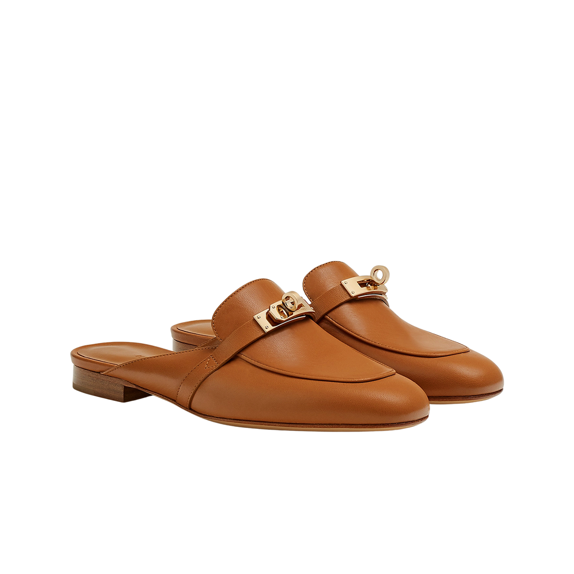 (W) 에르메스 오즈 뮬 고트스킨 & 골드 하드웨어 나뛰렐((W) Hermes Oz Mule Goatskin & Gold Naturel) - 2