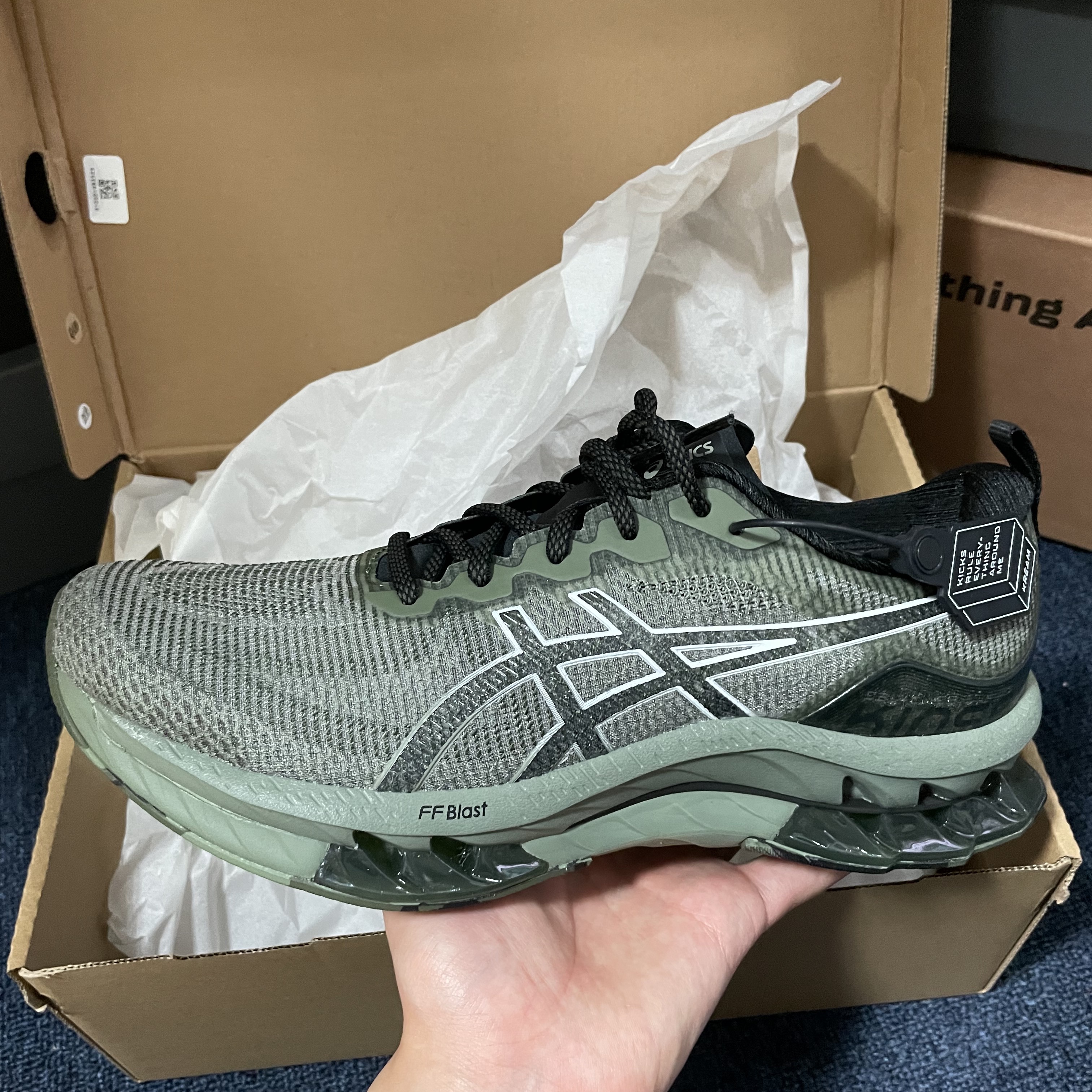 Asics Gel-Kinsei Blast LE Linchen Green White 착용 스타일