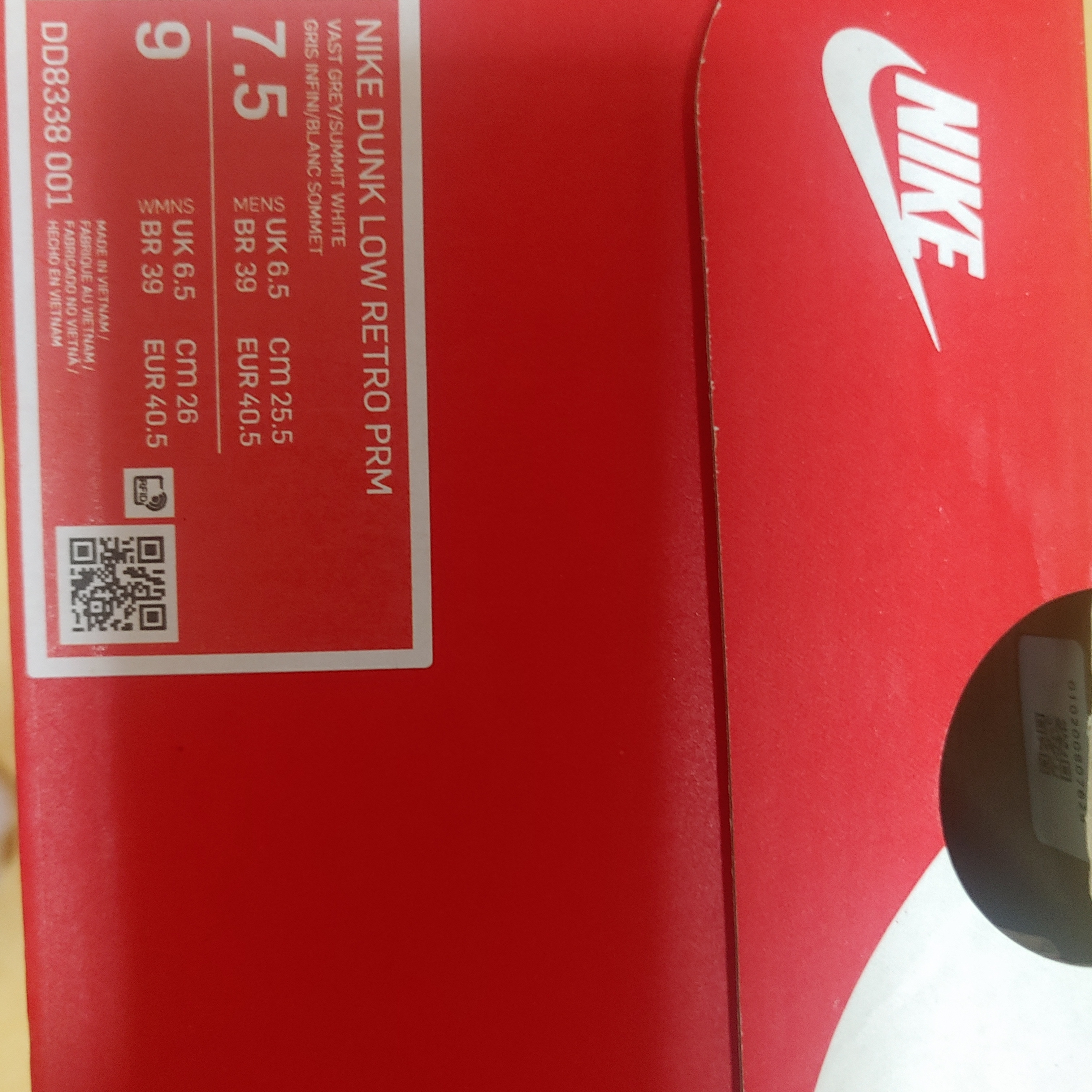 Nike Dunk Low Retro PRM Vast Grey 착용 스타일 - 1