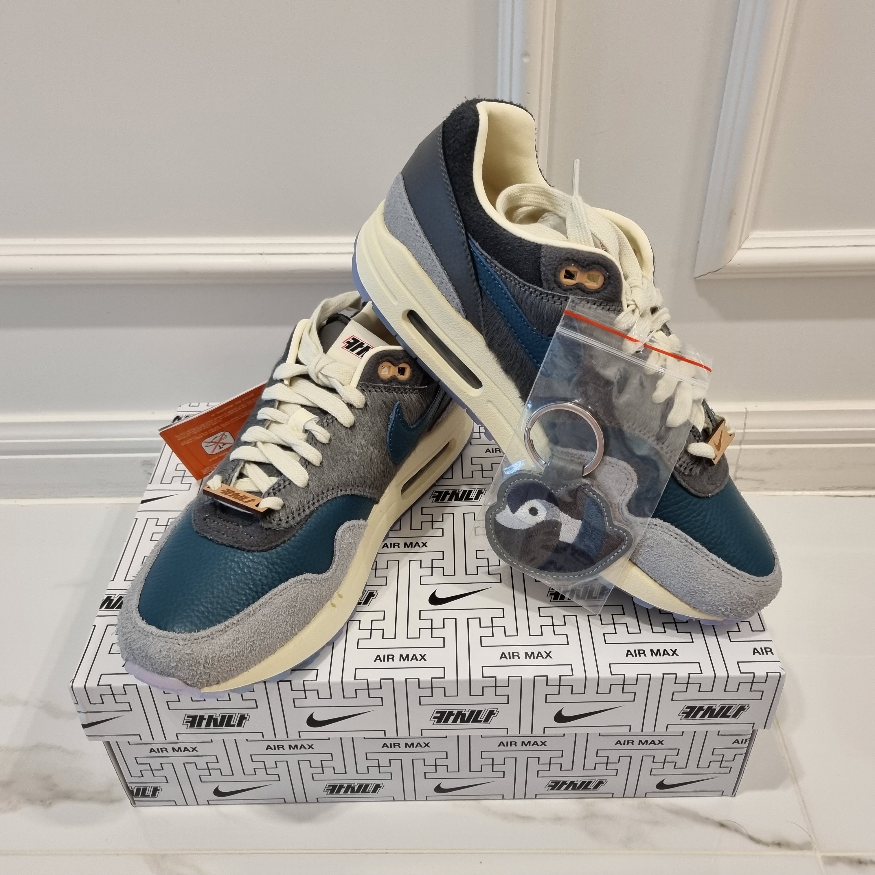Nike x Kasina Air Max 1 SP Won-Ang Particle Grey, Nike x Kasina Air Max 1 SP Won-Ang Orange 착용 스타일 - 2