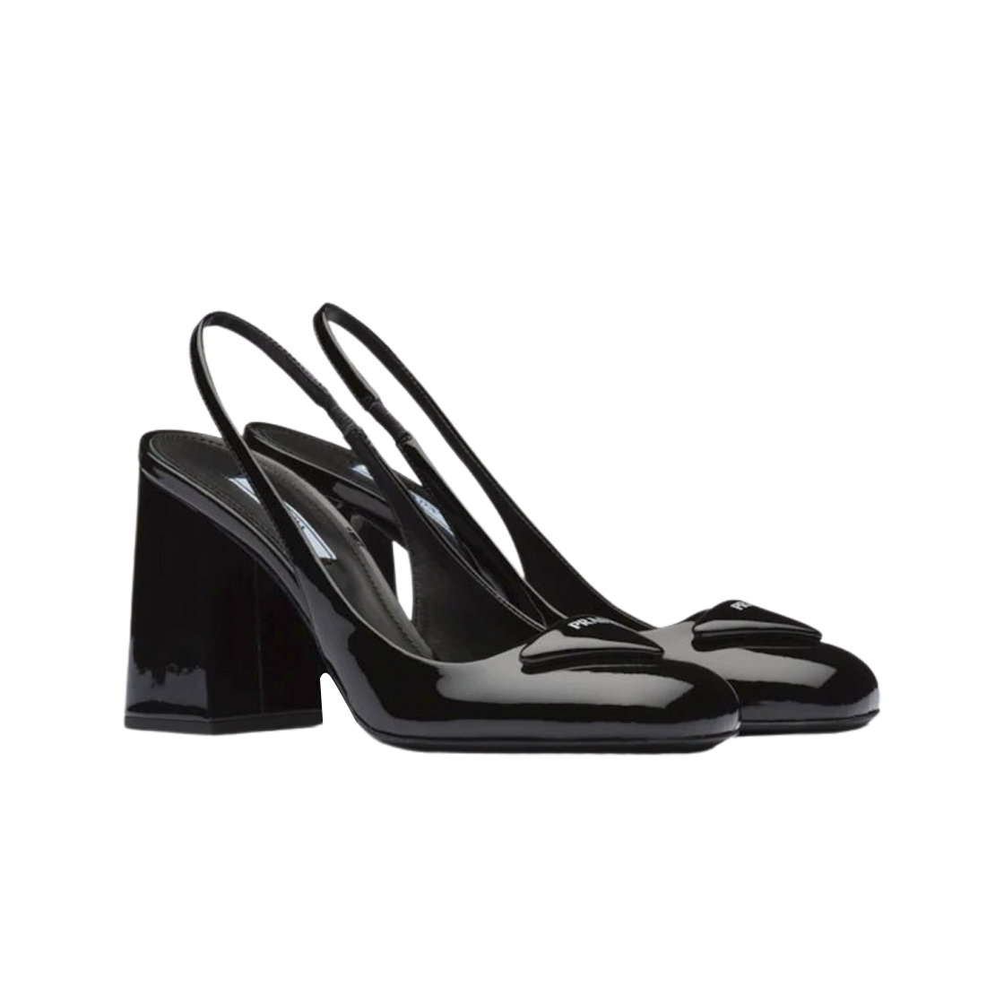 (W) 프라다 페이턴트 레더 슬링백 펌프스 블랙((W) Prada Patent Leather Slingback Pumps Black) - 2