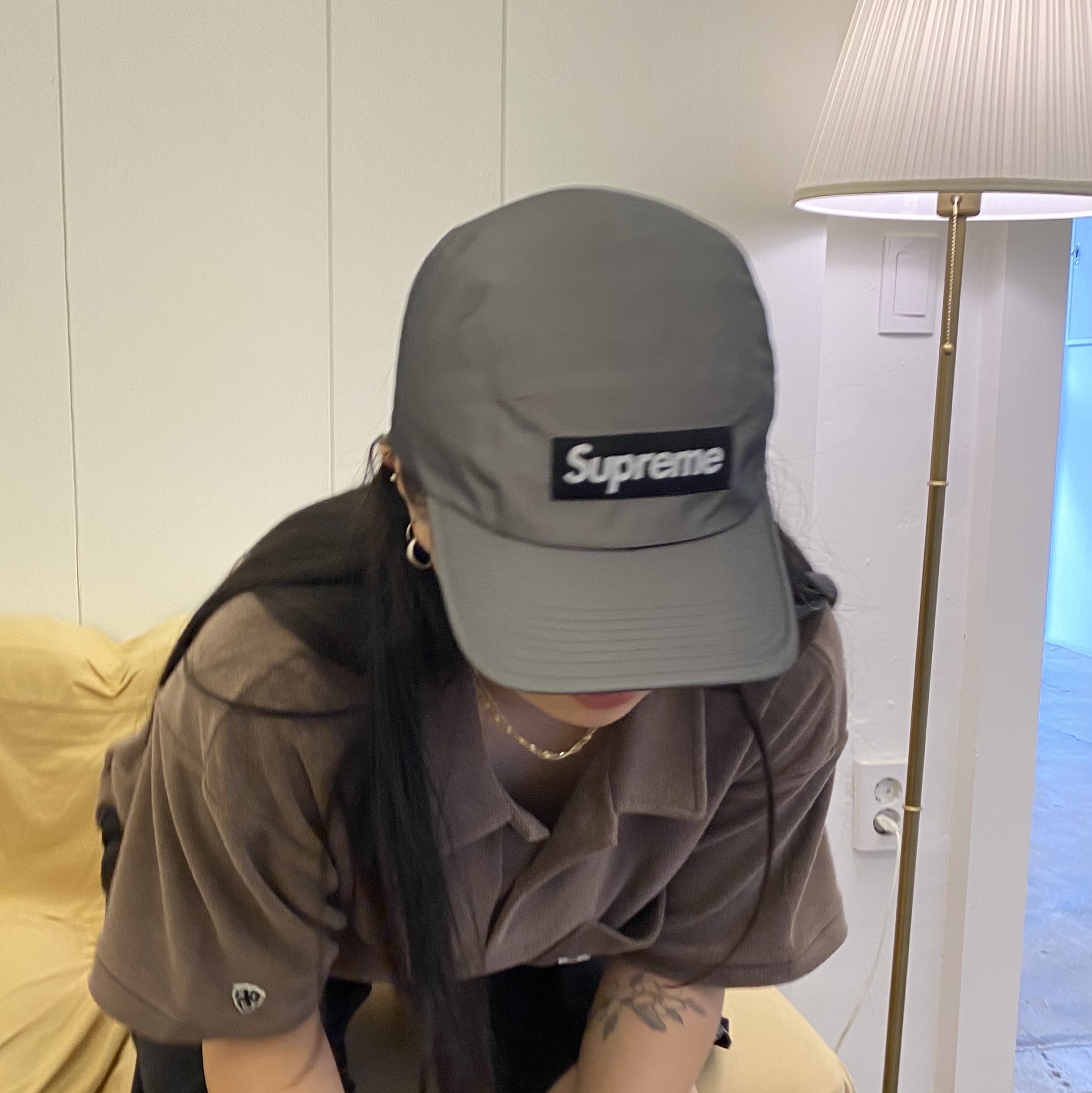 Supreme Reflective Mesh Camp Cap Black - 22SS 착용 스타일