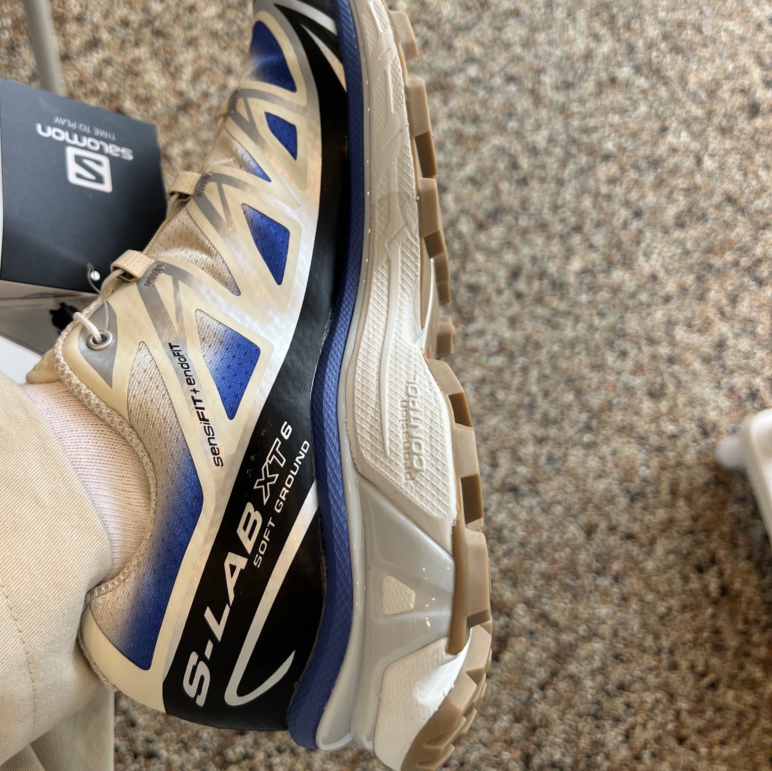 Salomon XT-6 Skyline Bleached Sand Dazzling Blue, Y-3 Yohji Star Black White 착용 스타일 - 2
