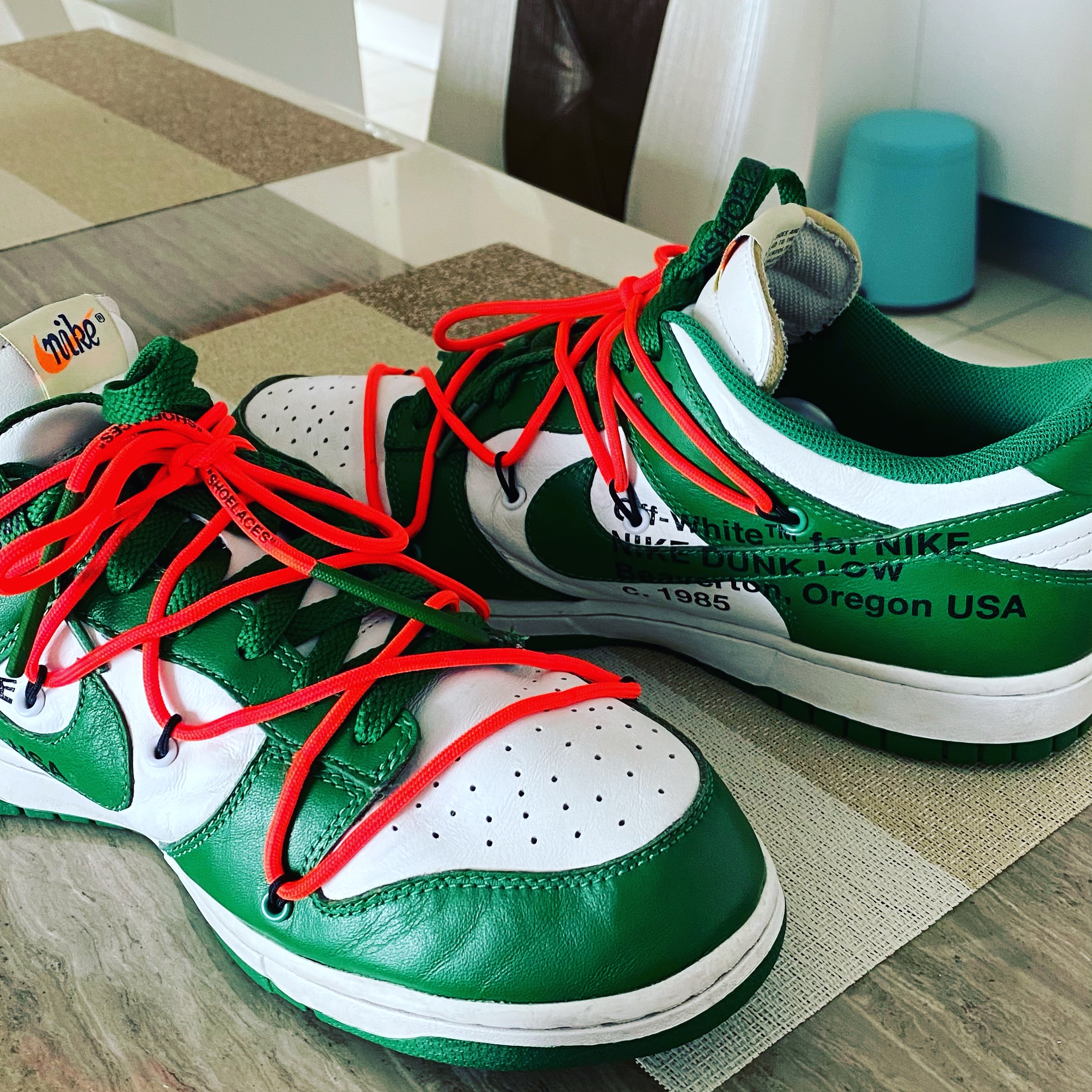 Nike x Off-White Dunk Low Pine Green 착용 스타일