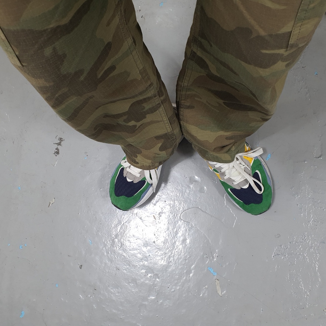 New Balance x Dahood Hub 5740 Green Yellow 착용 스타일