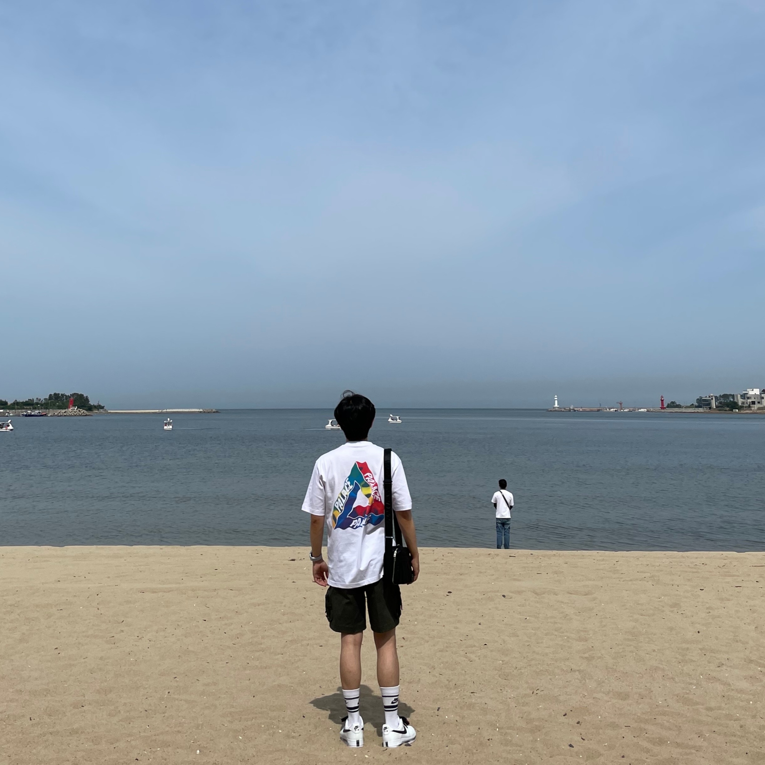 Nike x Peaceminusone Air Force 1 Low Para-Noise 2.0, Palace Tri-Visions T-Shirt White - 22SS 착용 스타일