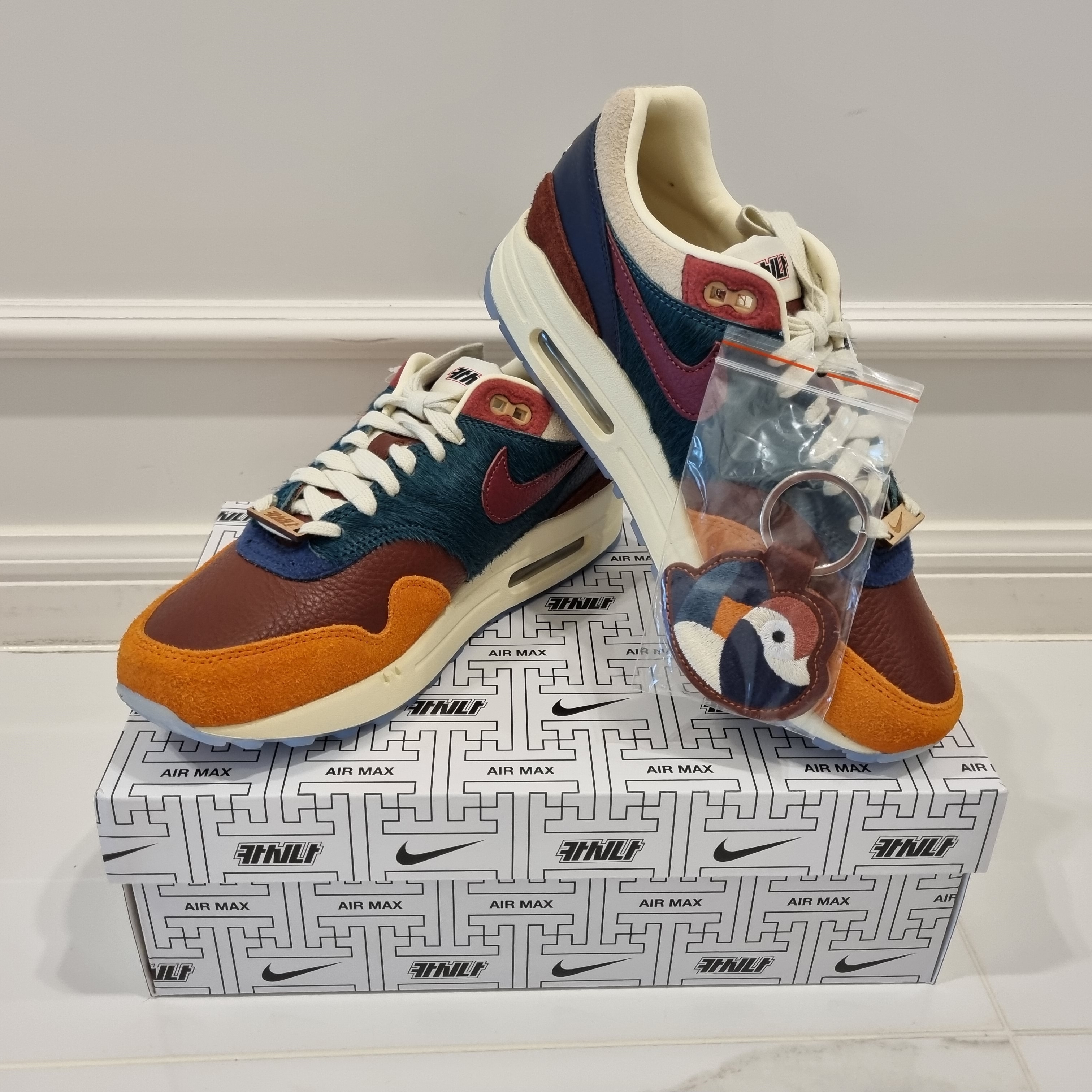 Nike x Kasina Air Max 1 SP Won-Ang Particle Grey, Nike x Kasina Air Max 1 SP Won-Ang Orange 착용 스타일 - 3