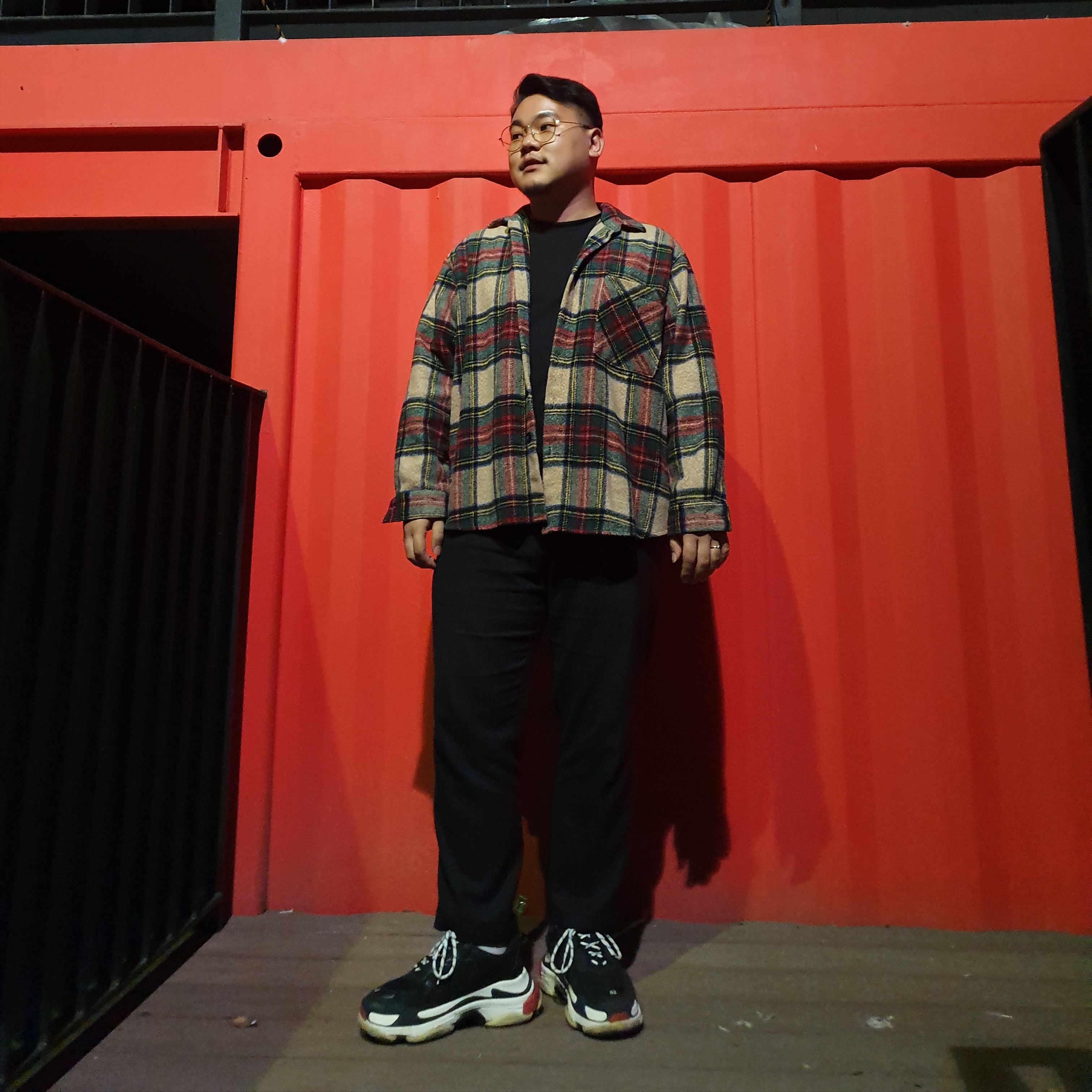 Nike x Peaceminusone Air Force 1 Low Para-Noise, (W) Balenciaga Triple S Trainer Black White Red 착용 스타일 - 2