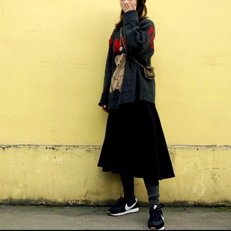 (W) Nike Daybreak Black White 착용 스타일