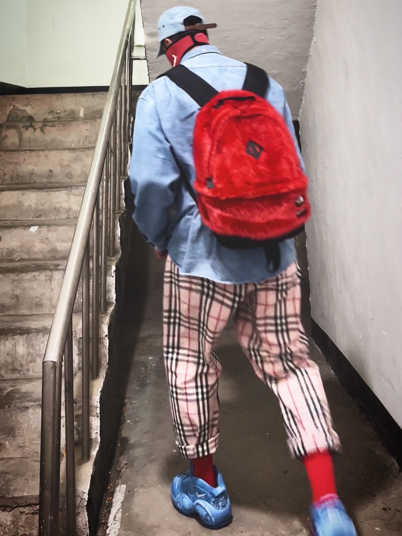 Supreme Washed Chino Twill Camp Cap Denim - 21FW, Supreme Small Box Shirt Denim - 22SS 착용 스타일 - 1