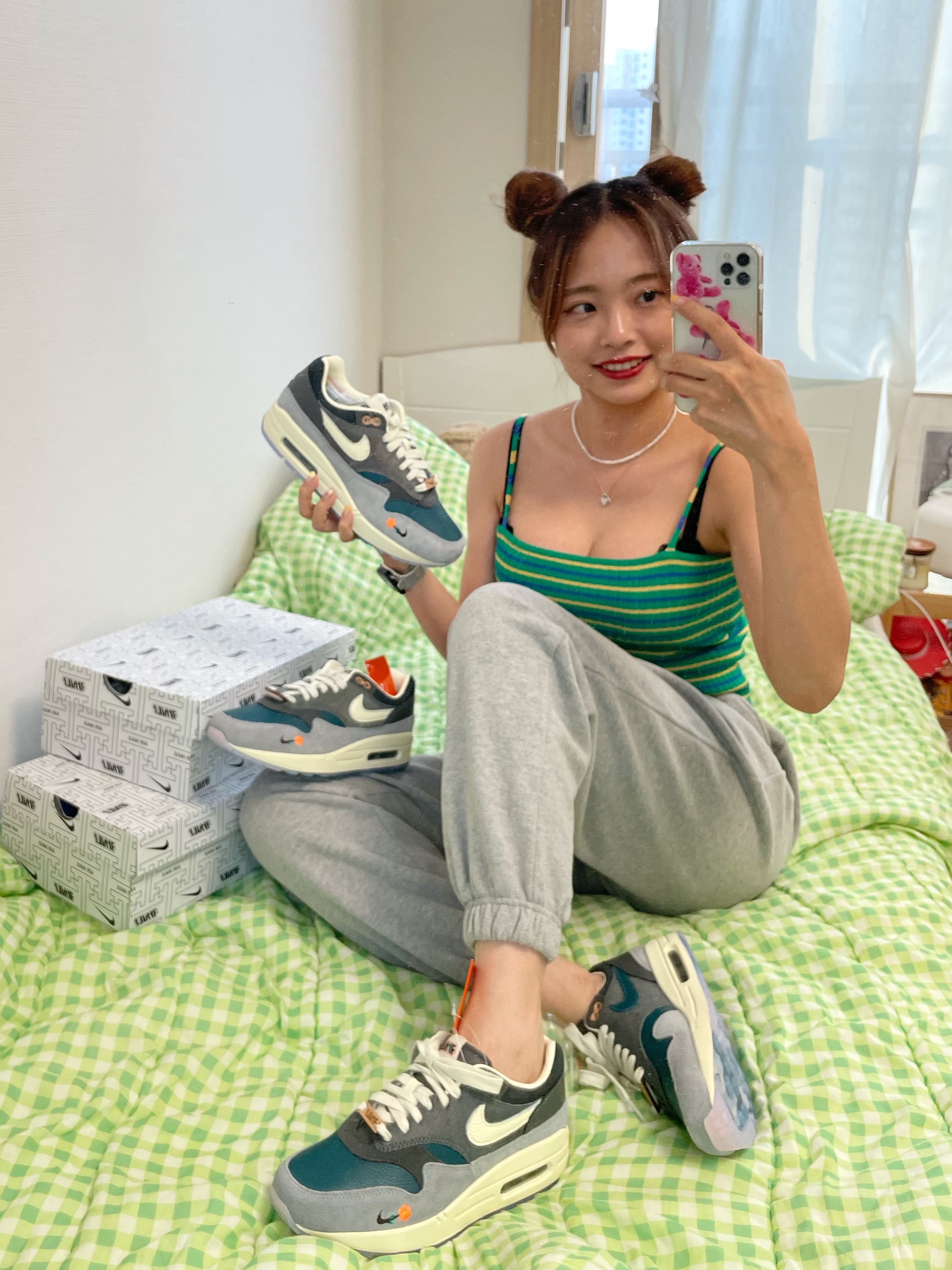 Nike x Kasina Air Max 1 SP Won-Ang Particle Grey 착용 스타일 - 4