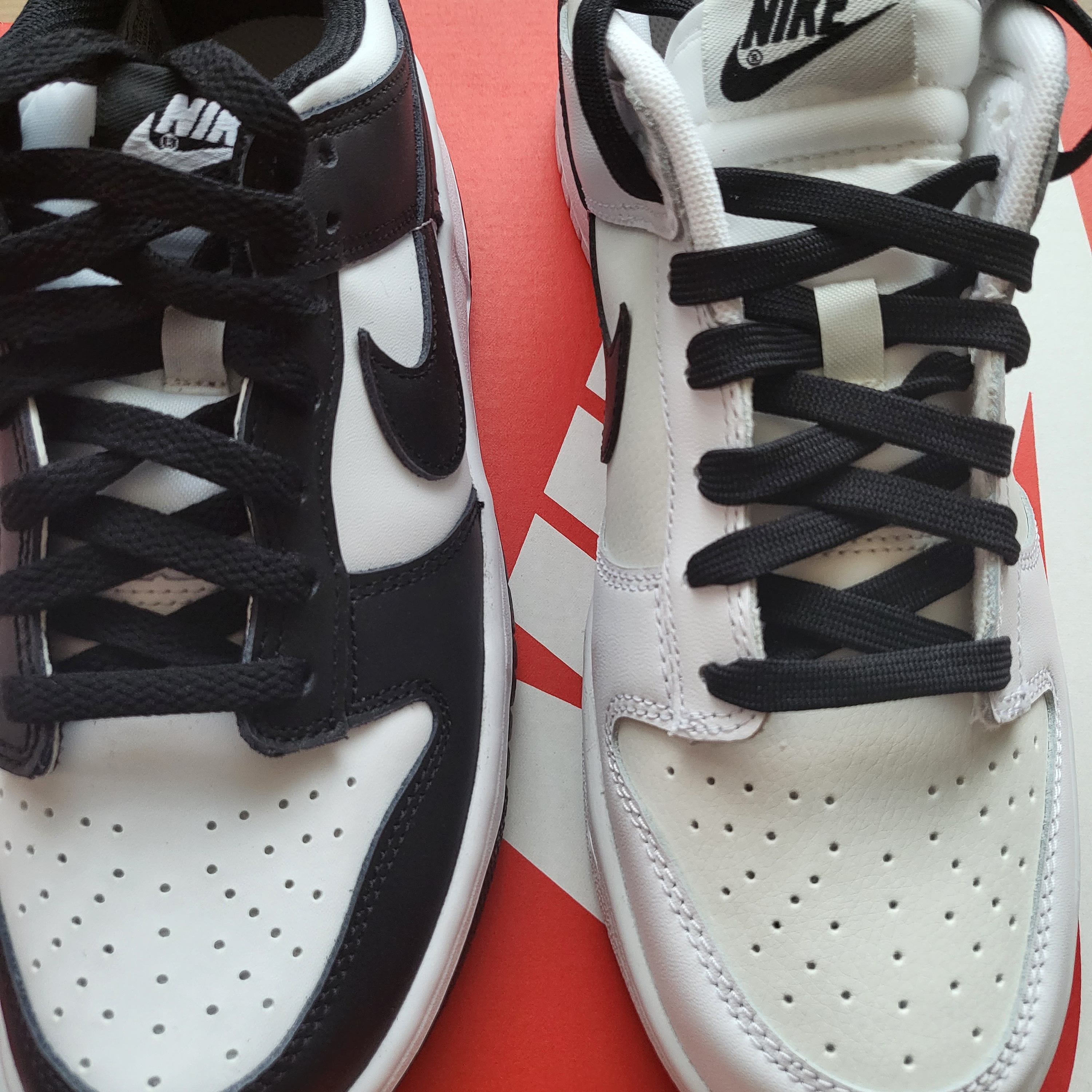 Nike Dunk Low Retro Summit White, (GS) Nike Dunk Low Black 착용 스타일 - 5