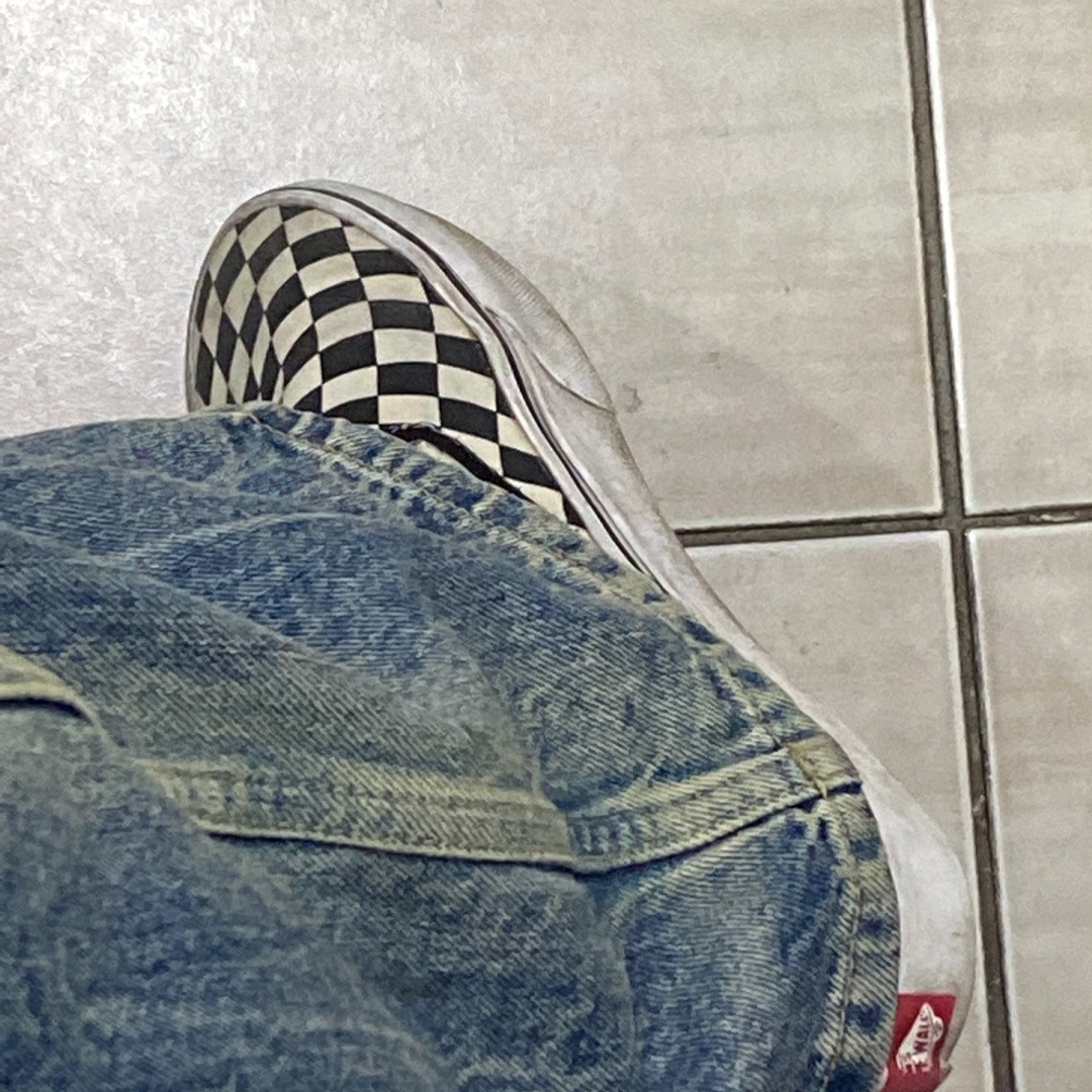 Vans Slip-On Checkerboard 착용 스타일 - 2