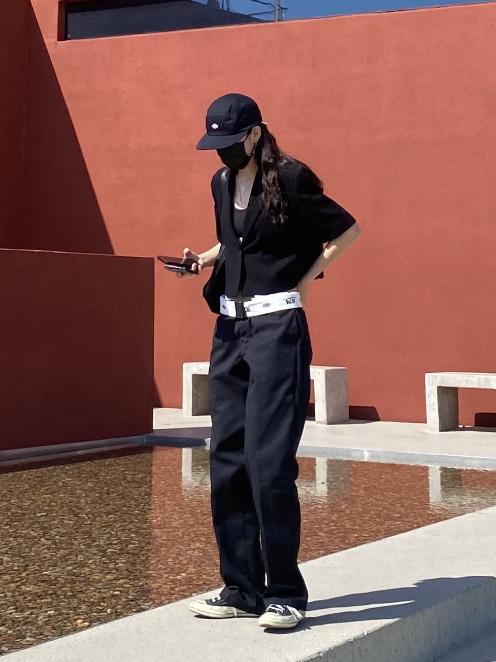 Converse Chuck 70 Ox Black - Standard, (W) Palace x CK1 Unlined Bralette Black - 22SS 착용 스타일