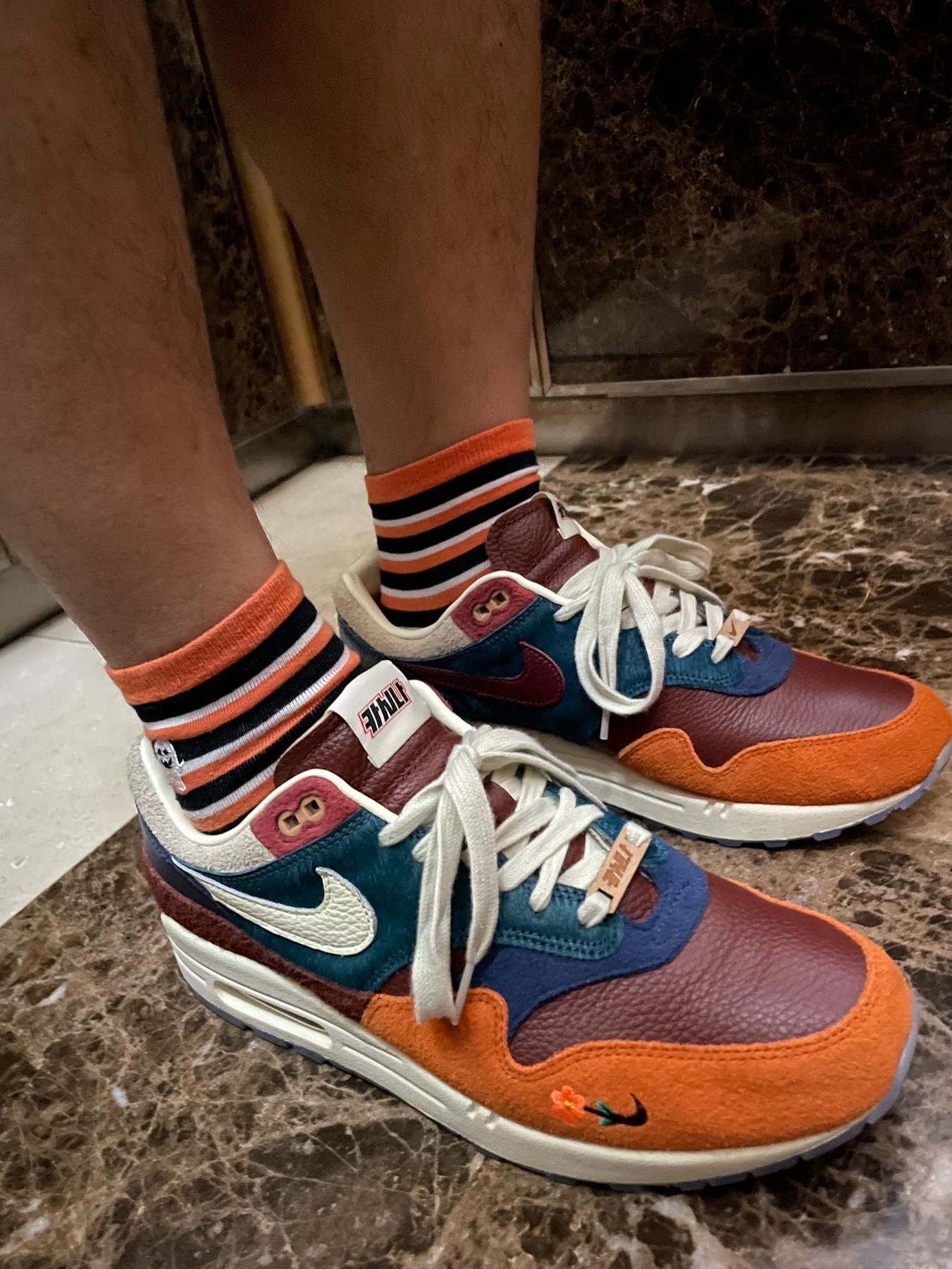 Nike x Kasina Air Max 1 SP Won-Ang Orange, IAB Studio x New Era New York Cap Multi 착용 스타일 - 2