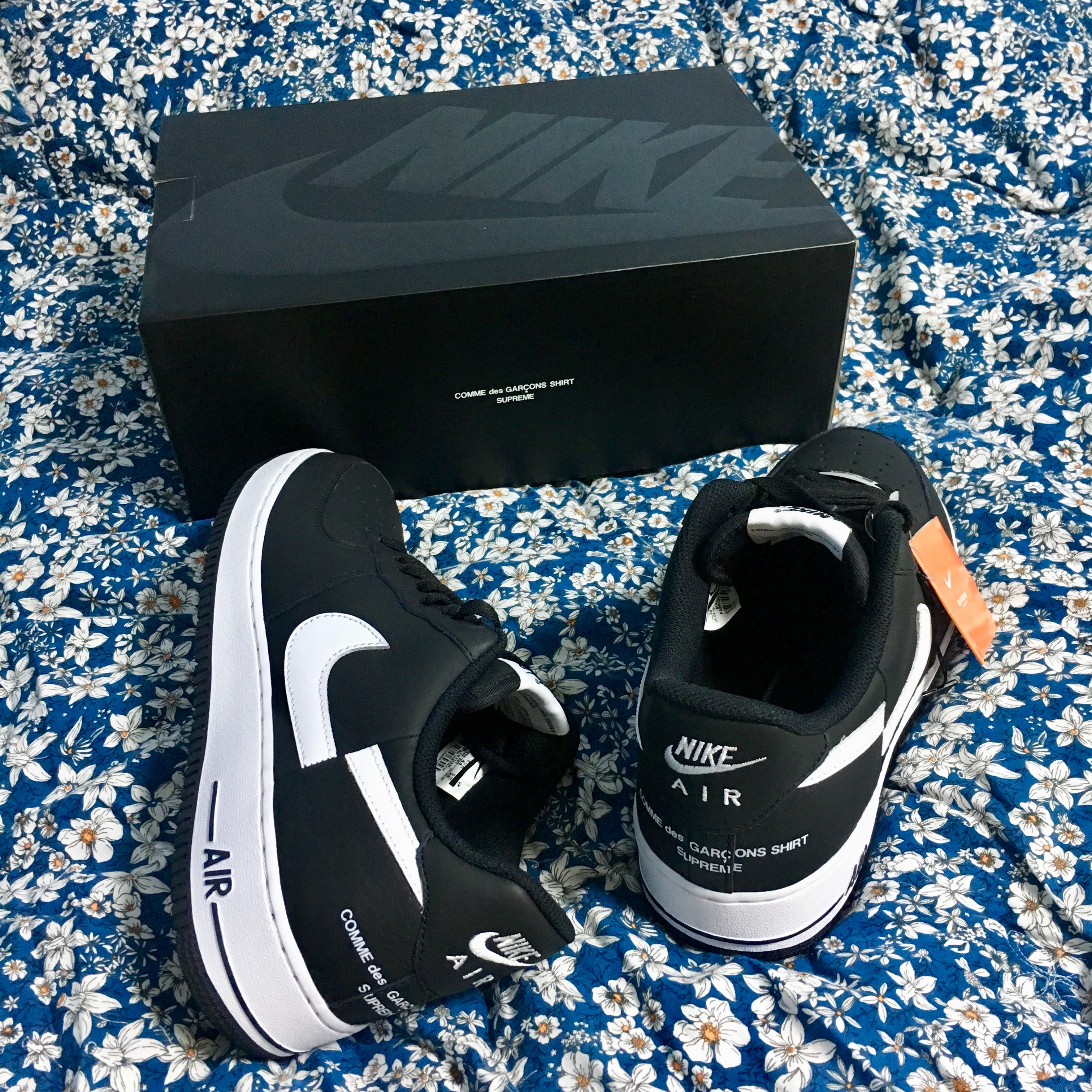 Nike x Comme des Garcons Shirt x Supreme Air Force 1 Low 2018 착용 스타일