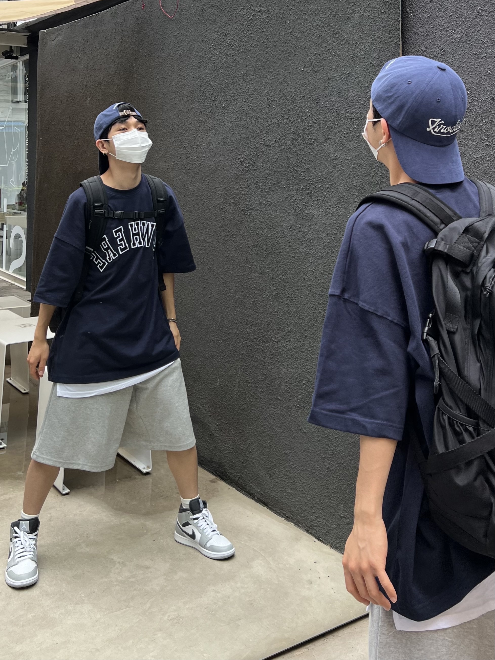 Jordan 1 Mid Light Smoke Grey Anthracite 착용 스타일