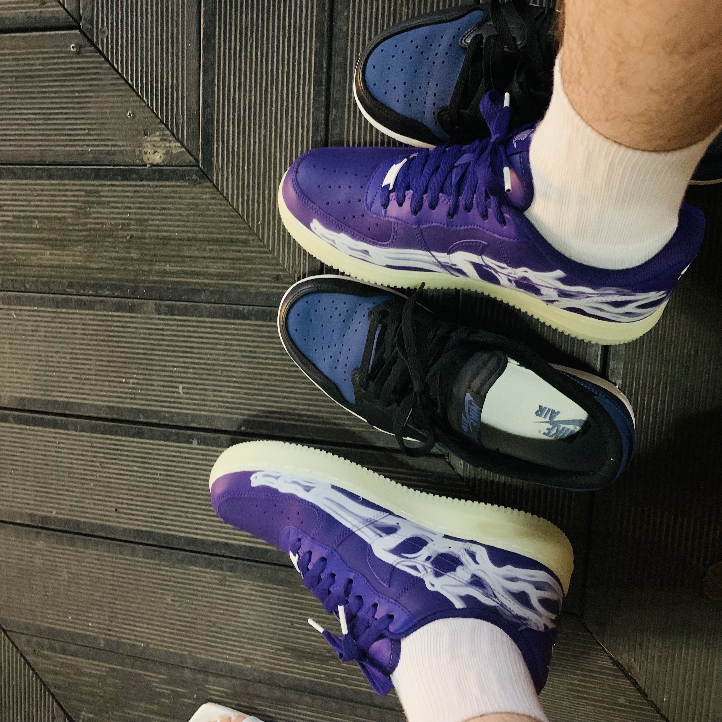 Nike Air Force 1 Low '07 Purple Skeleton 착용 스타일 - 2